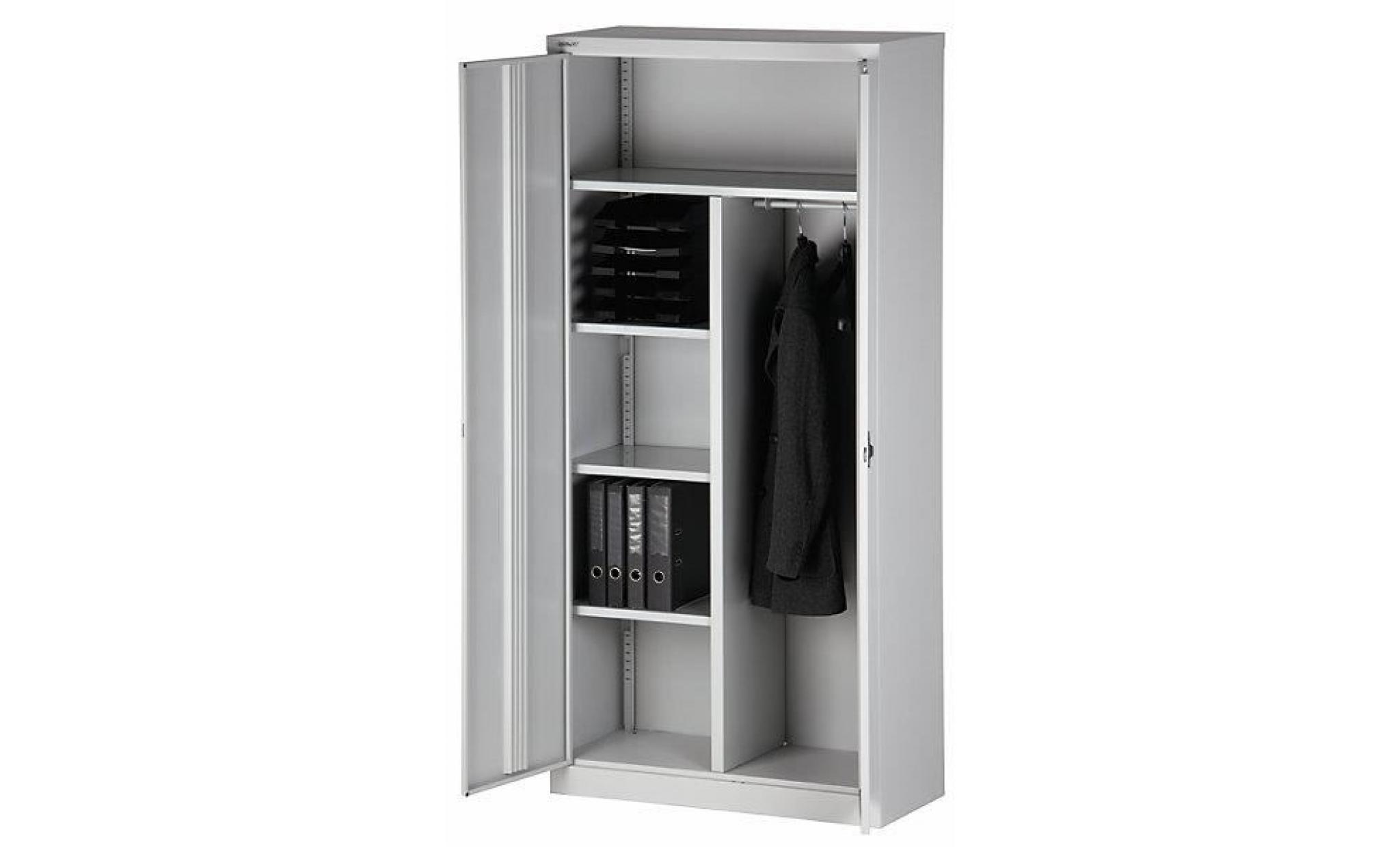 bisley armoire à portes battantes universal   vestiaire gris clair   armoire d'atelier armoire de bureau armoire métallique armoires