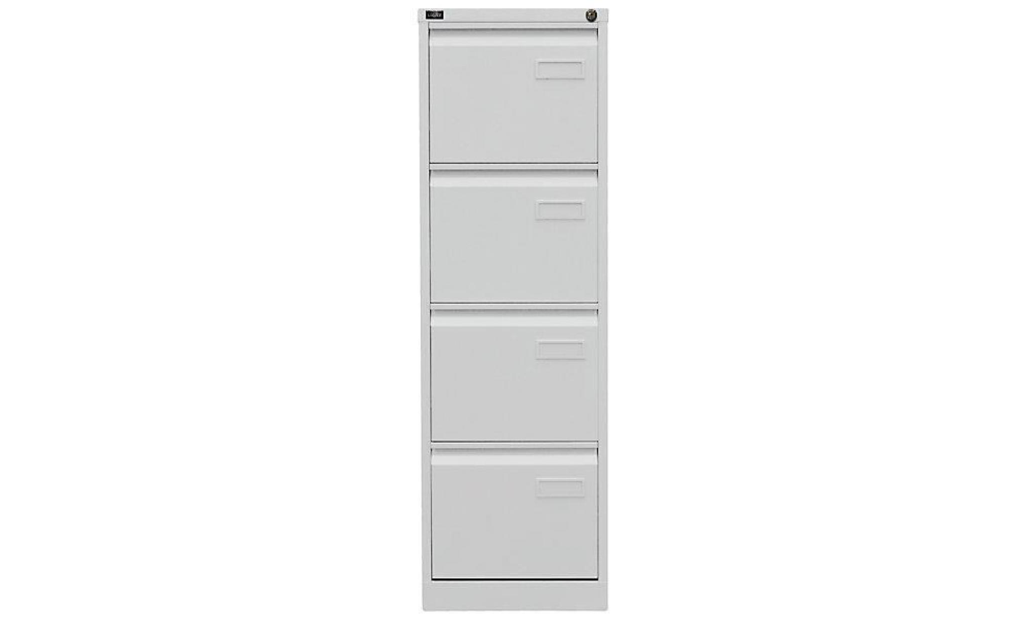 bisley classeur pour dossiers suspendus light, à 1 rangée, 4 tiroirs, format a4 blanc trafic   armoire de bureau armoires de bureau pas cher