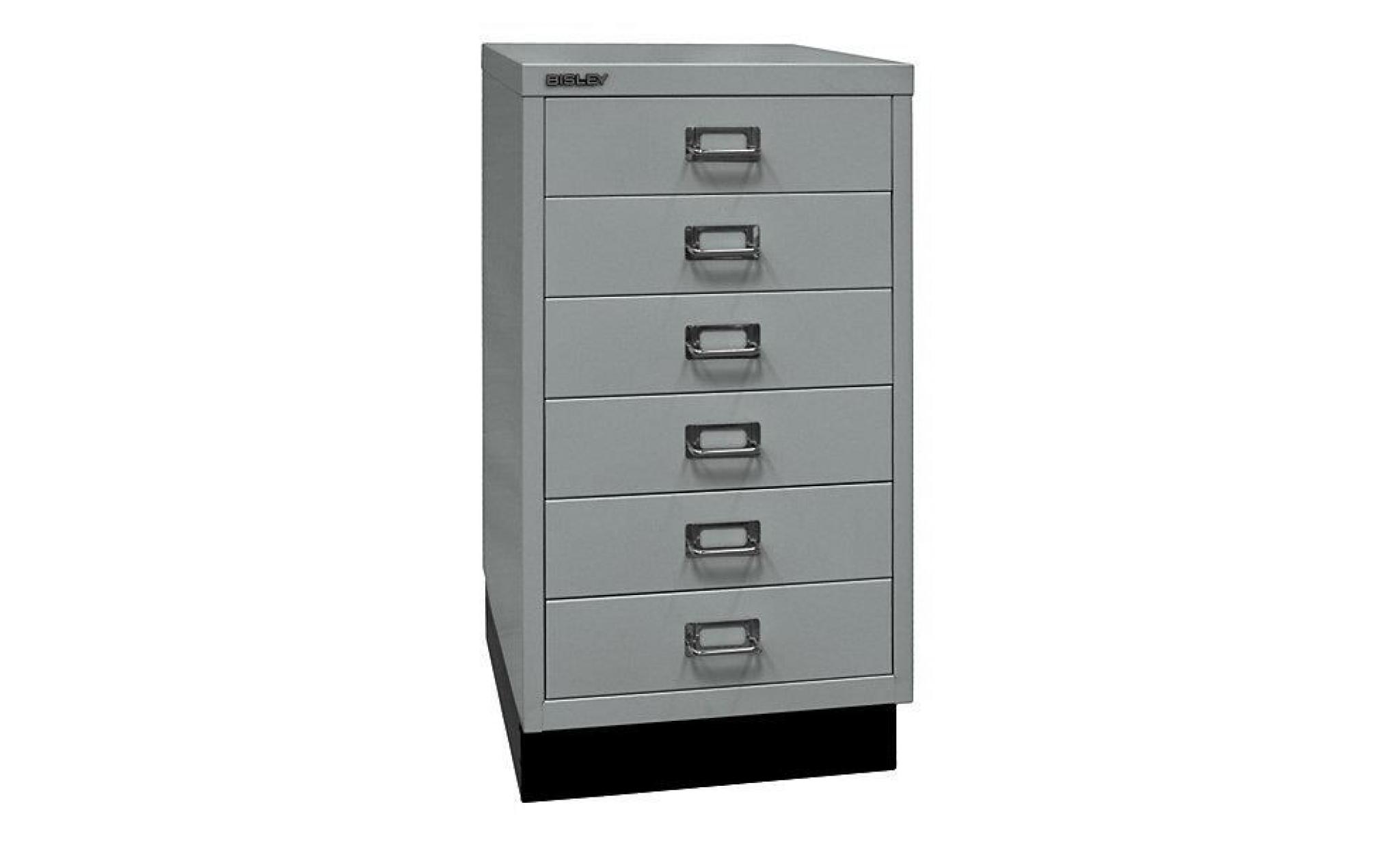 bisley multidrawer™ série 29   avec socle, format a3, 6 tiroirs   blanc trafic   armoire basse armoire de bureau armoire à tiroirs pas cher