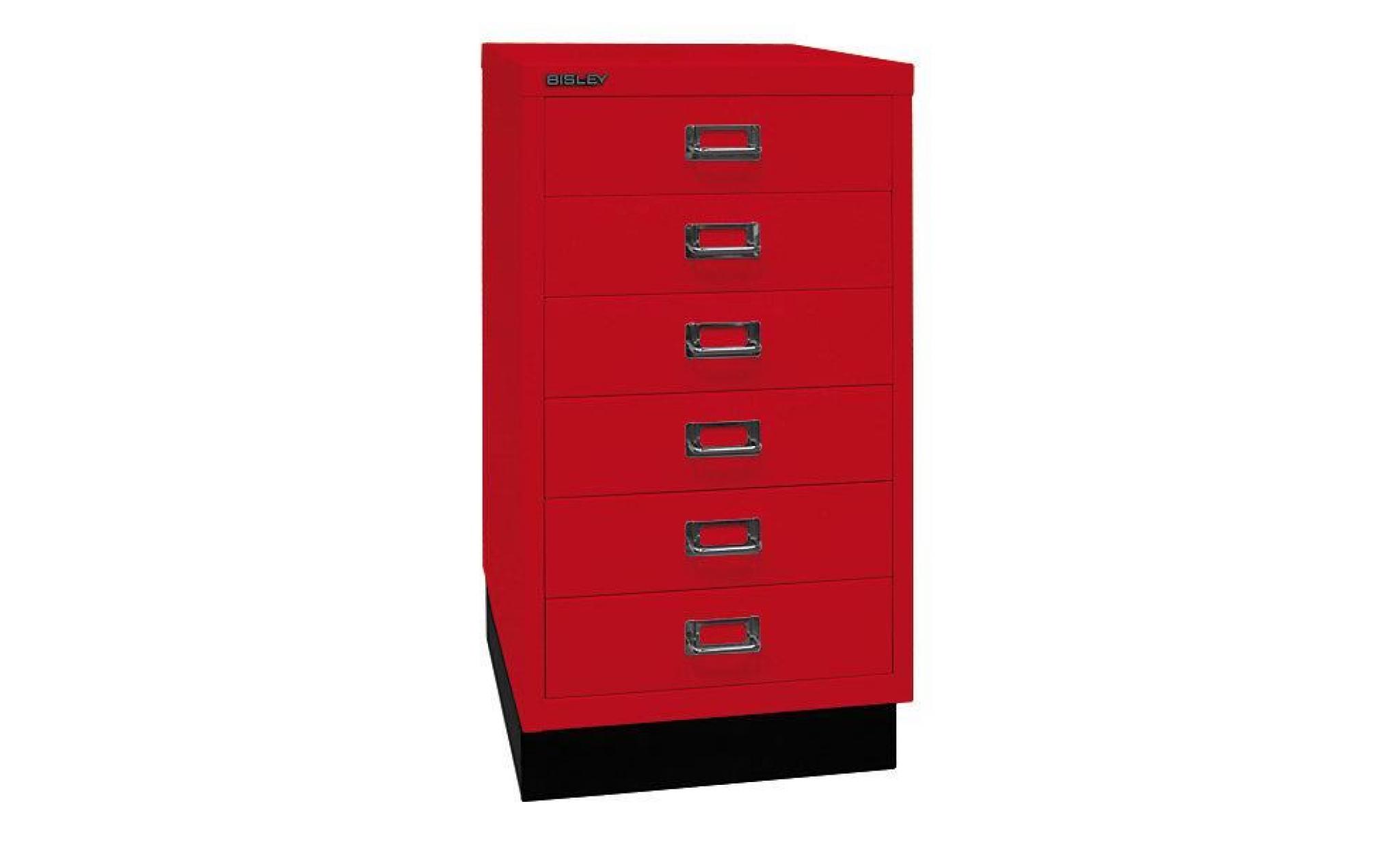 bisley multidrawer™ série 29   avec socle, format a3, 6 tiroirs   blanc trafic   armoire basse armoire de bureau armoire à tiroirs pas cher