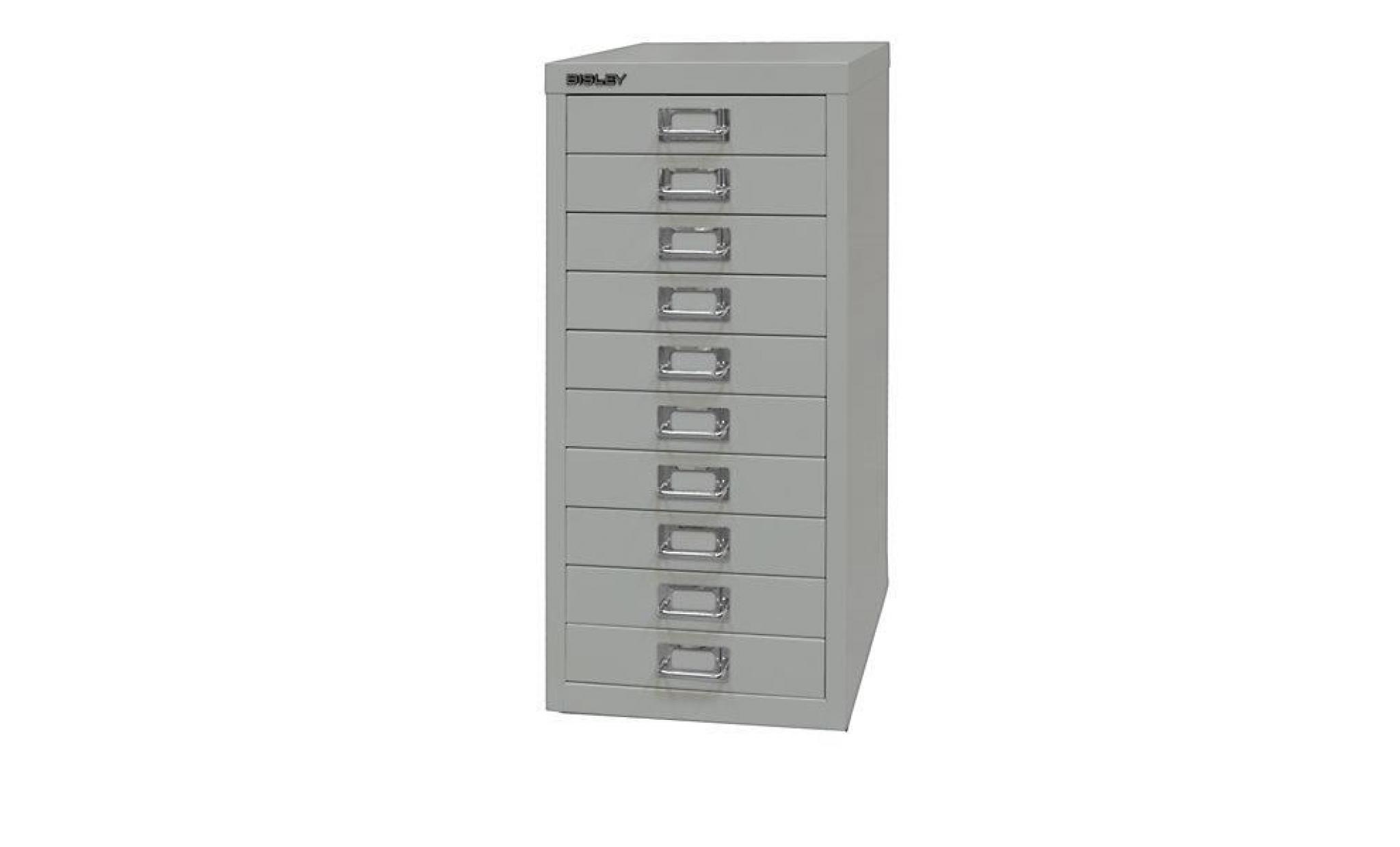bisley multidrawer™ série 29   format a4, 10 tiroirs gris clair   armoire basse armoire de bureau armoire à tiroirs armoires basses