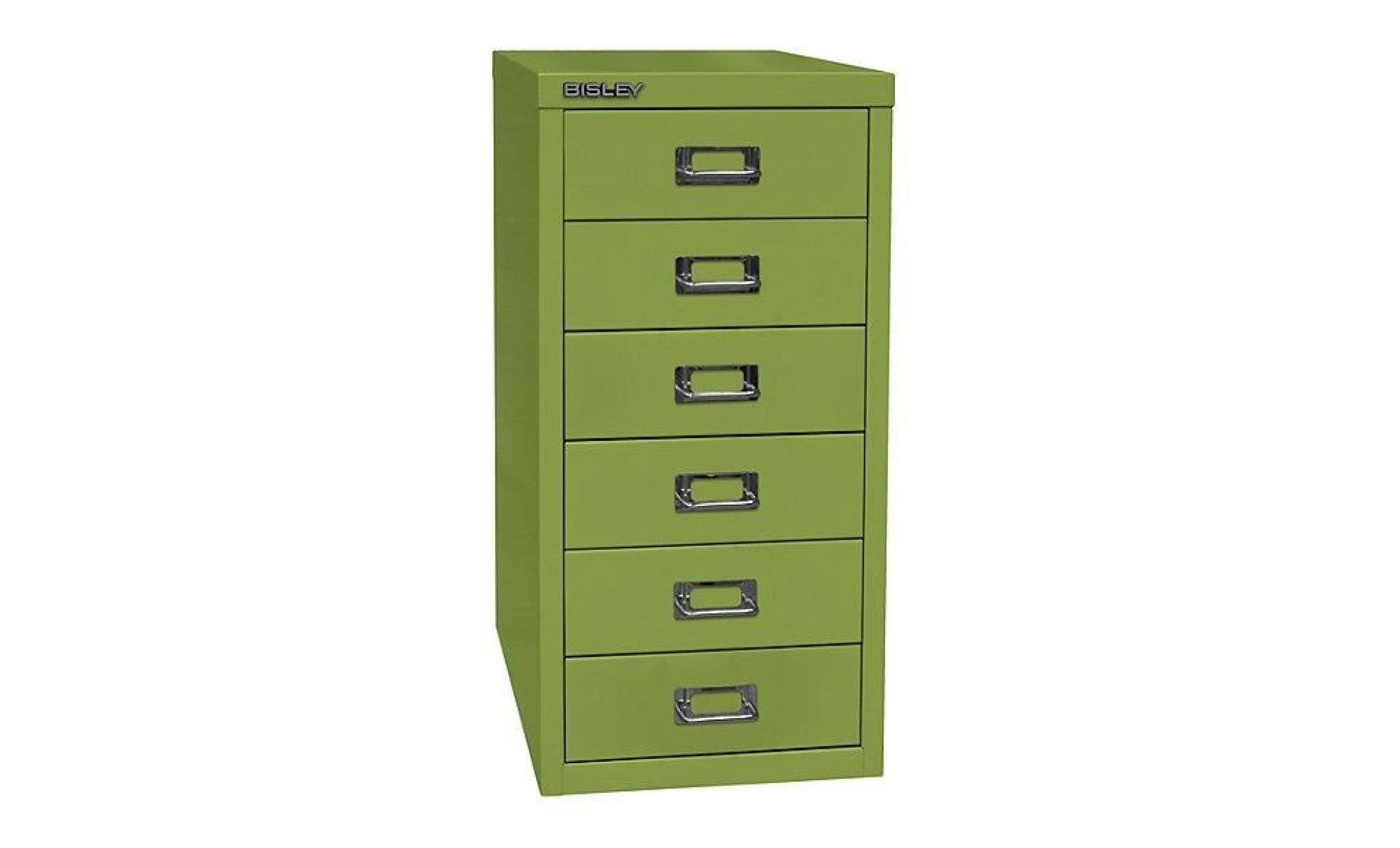 bisley multidrawer™ série 29   format a4, 6 tiroirs   vert   armoire basse armoire de bureau armoire à tiroirs armoires basses