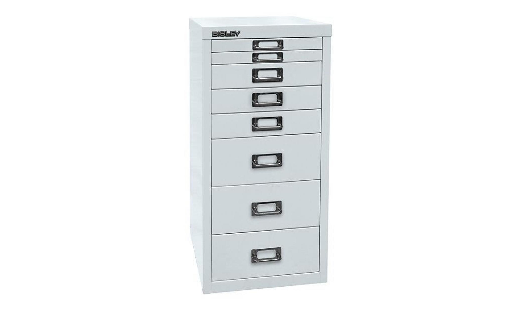 bisley multidrawer™ série 29   format a4, 8 tiroirs gris clair   armoire basse armoire de bureau armoire à tiroirs armoires basses