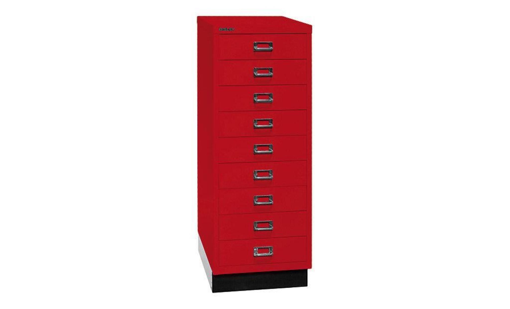 bisley multidrawer™ série 39   avec socle, format a3, 9 tiroirs gris clair   armoire basse armoire de bureau armoire à tiroirs