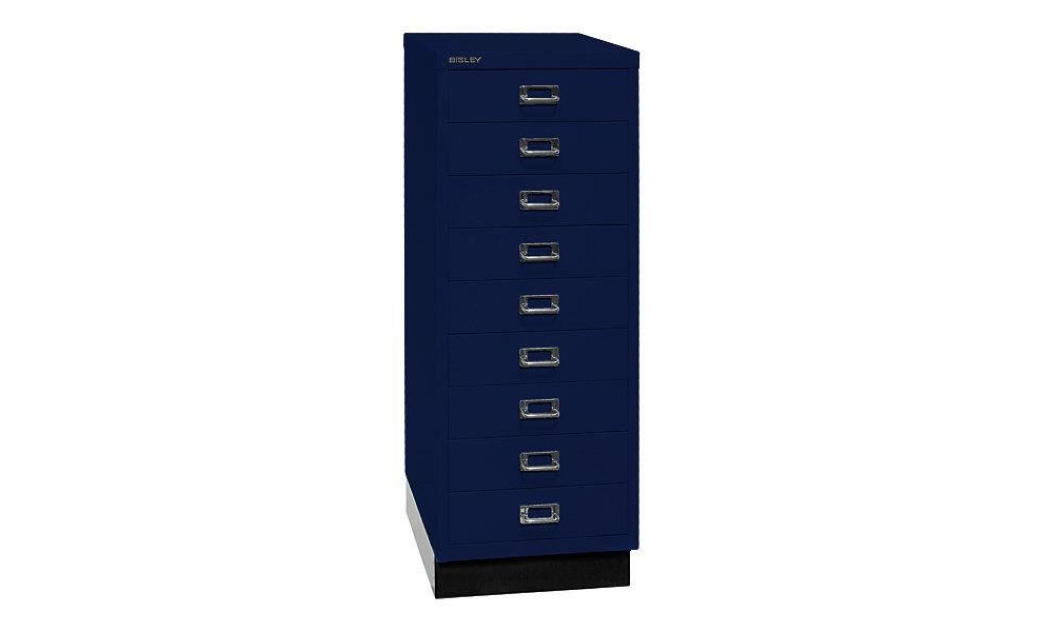 bisley multidrawer™ série 39   avec socle, format a3, 9 tiroirs   blanc trafic   armoire basse armoire de bureau armoire à tiroirs pas cher