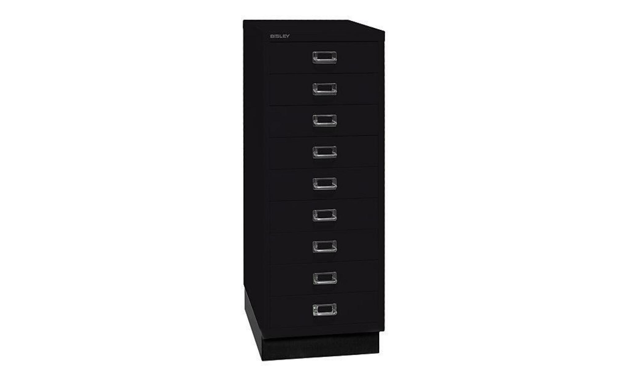 bisley multidrawer™ série 39   avec socle, format a3, 9 tiroirs   blanc trafic   armoire basse armoire de bureau armoire à tiroirs pas cher