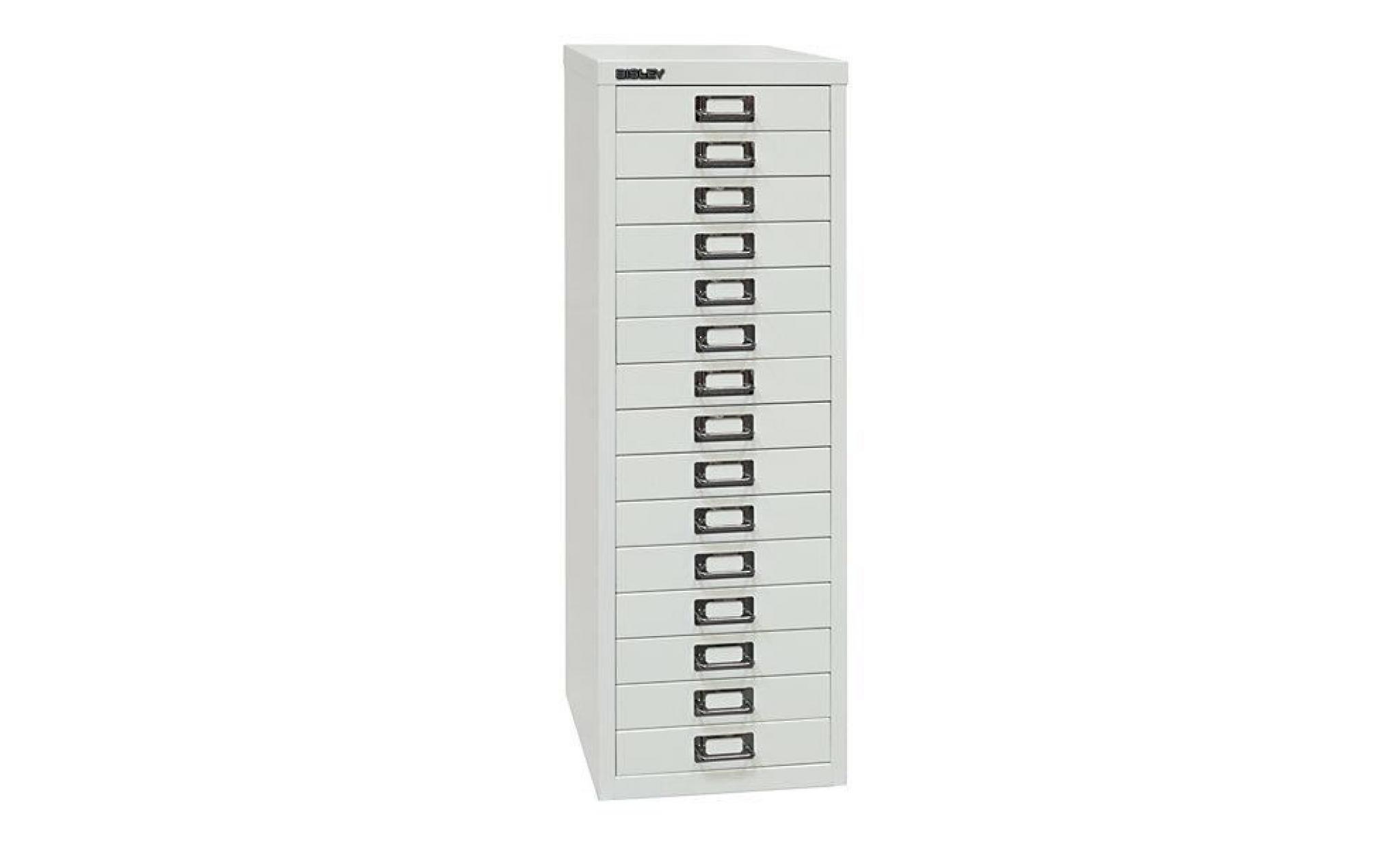 bisley multidrawer™ série 39   format a4, 15 tiroirs gris clair   armoire basse armoire de bureau armoire à tiroirs armoires basses