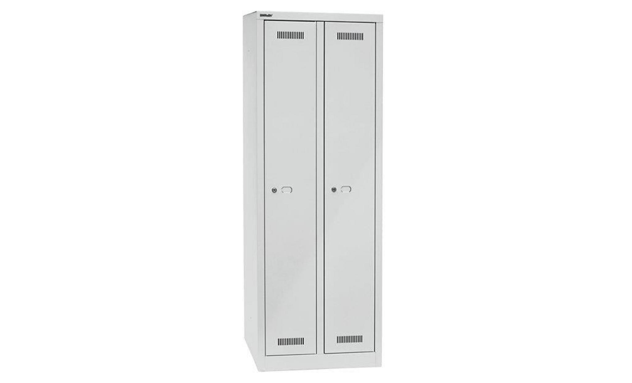 bisley vestiaire monobloc™   gris clair 2 compartiments, largeur 610 mm   armoire de vestiaire armoire multicases vestiaire