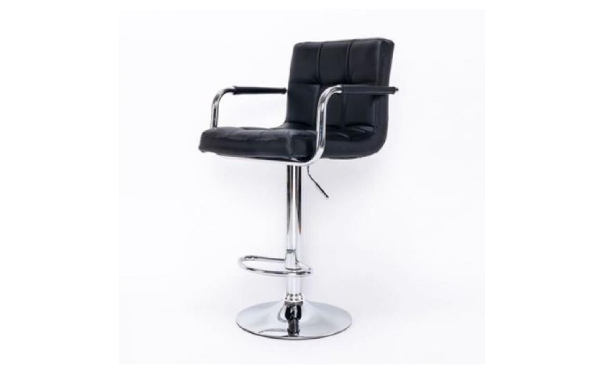 bistrot tabouret de bar lot de 6, chaise de bar noir pivotant et réglable en hauteur 58 cm   78 cm pas cher