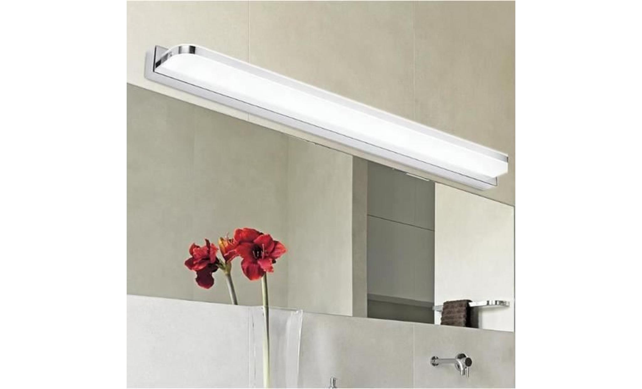 （blanc）9w 42cm acrylique led miroir de courtoisie lampe chambre salle de bain toilette coins arrondis applique murale pas cher
