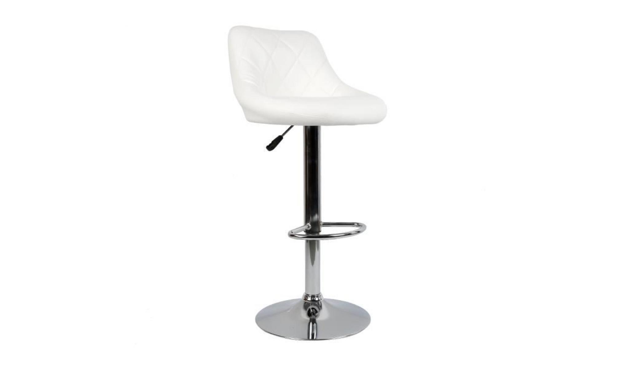 blanc   tabouret de bar chaise de bar pu   2pcs hauteur totale :env84 106cm pas cher