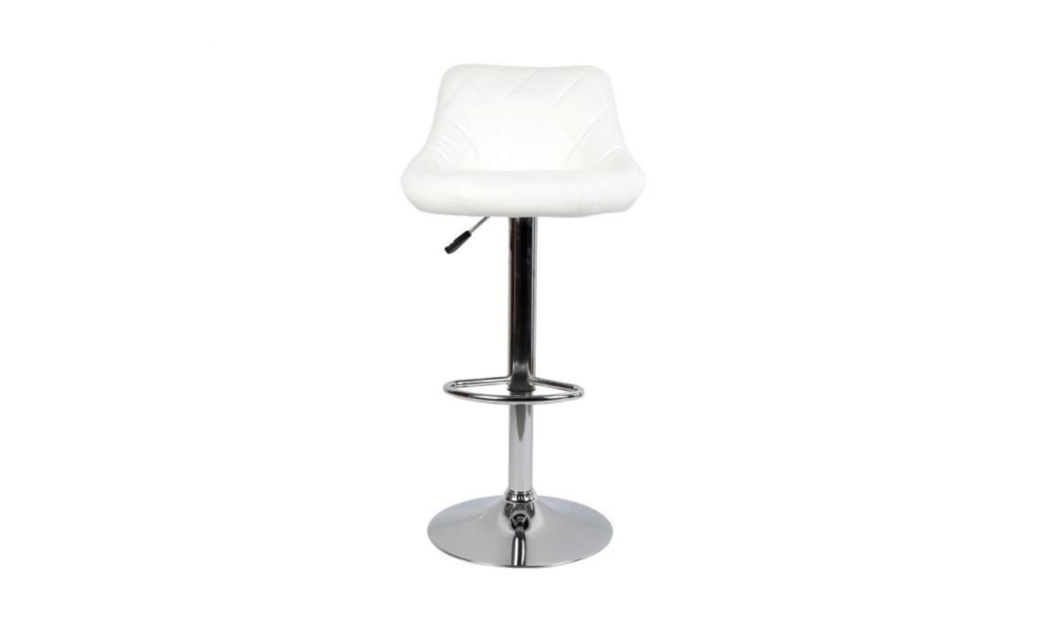 blanc   tabouret de bar chaise de bar pu   2pcs hauteur totale :env84 106cm pas cher