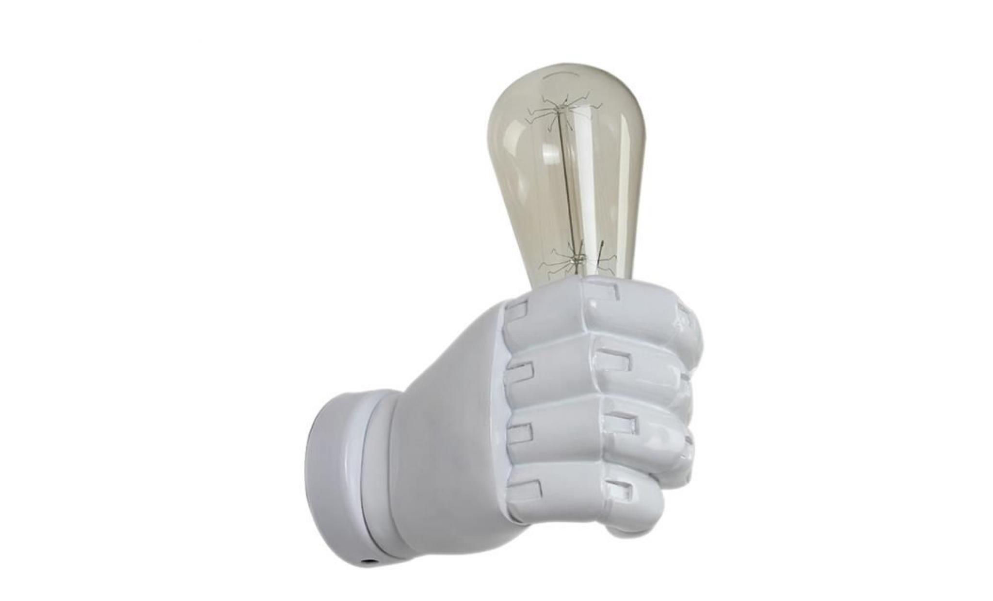 blanche applique vintage de poing de main droite en resine loft lampe industrielle restaurant de sushi bar restaurant cafe