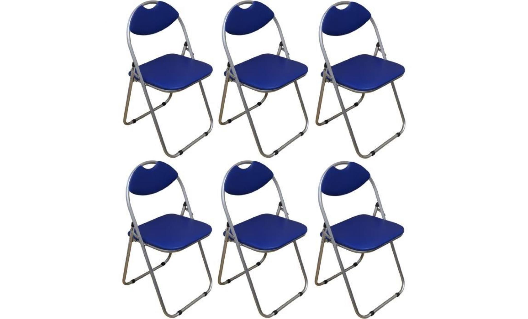 harbour housewares   bleu , chaise de bureau pliante   paquet de 6