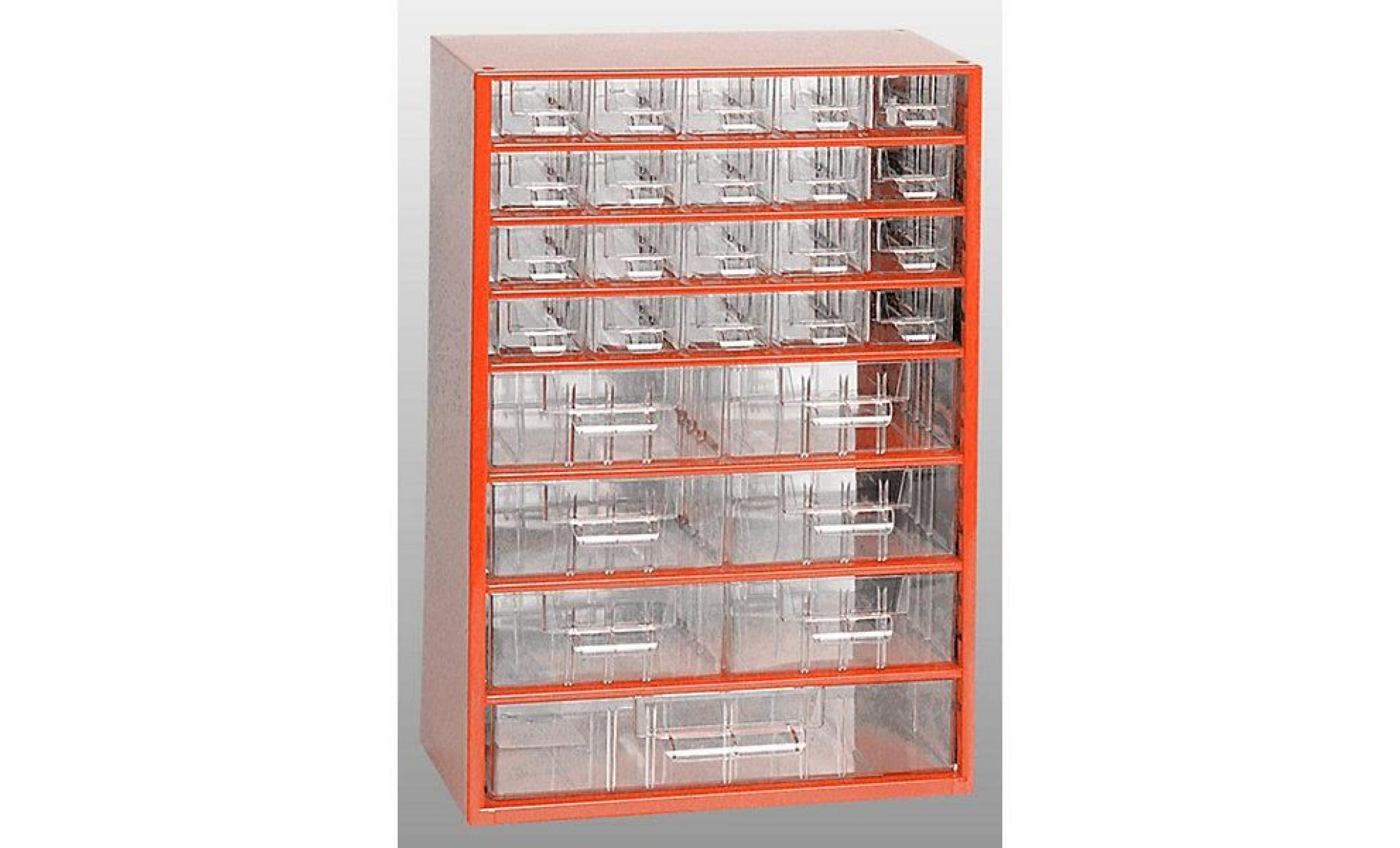 bloc tiroirs   h x l 460 x 306 mm, 27 tiroirs orange   bloc bloc transparent bloc tiroirs blocs blocs transparents blocs tiroirs