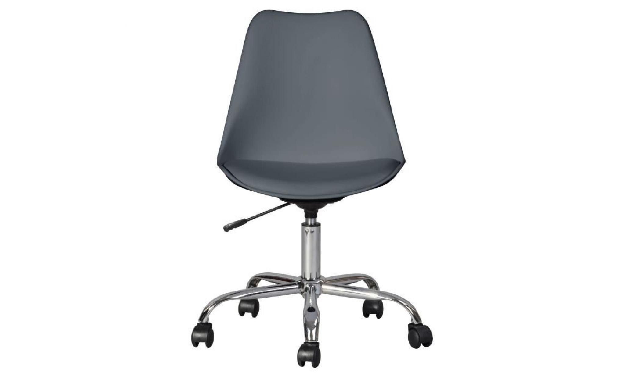 blokhus chaise de bureau   simili gris   style contemporain   l 52,5 x p 52,5 cm