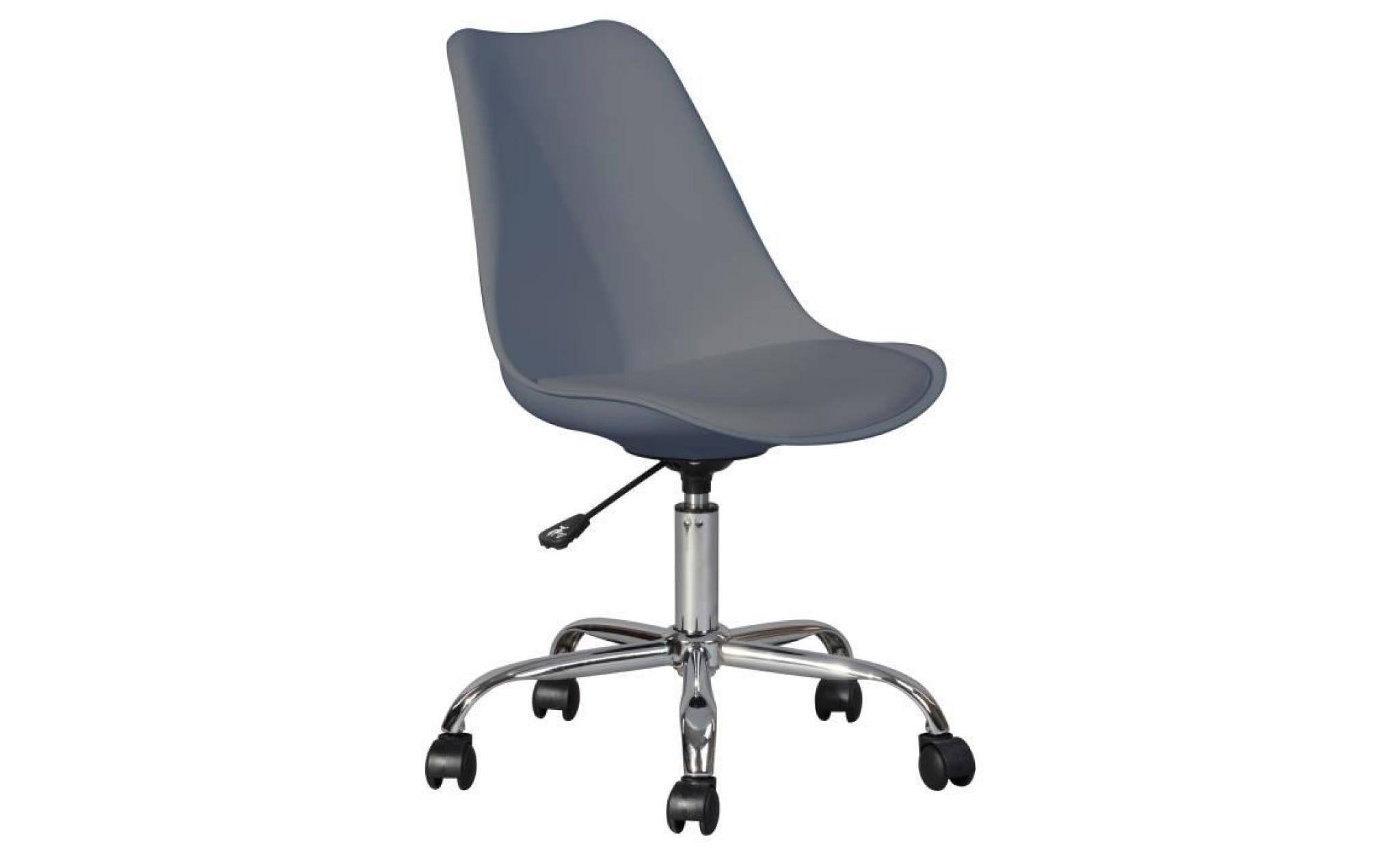 blokhus chaise de bureau   simili gris   style contemporain   l 52,5 x p 52,5 cm pas cher