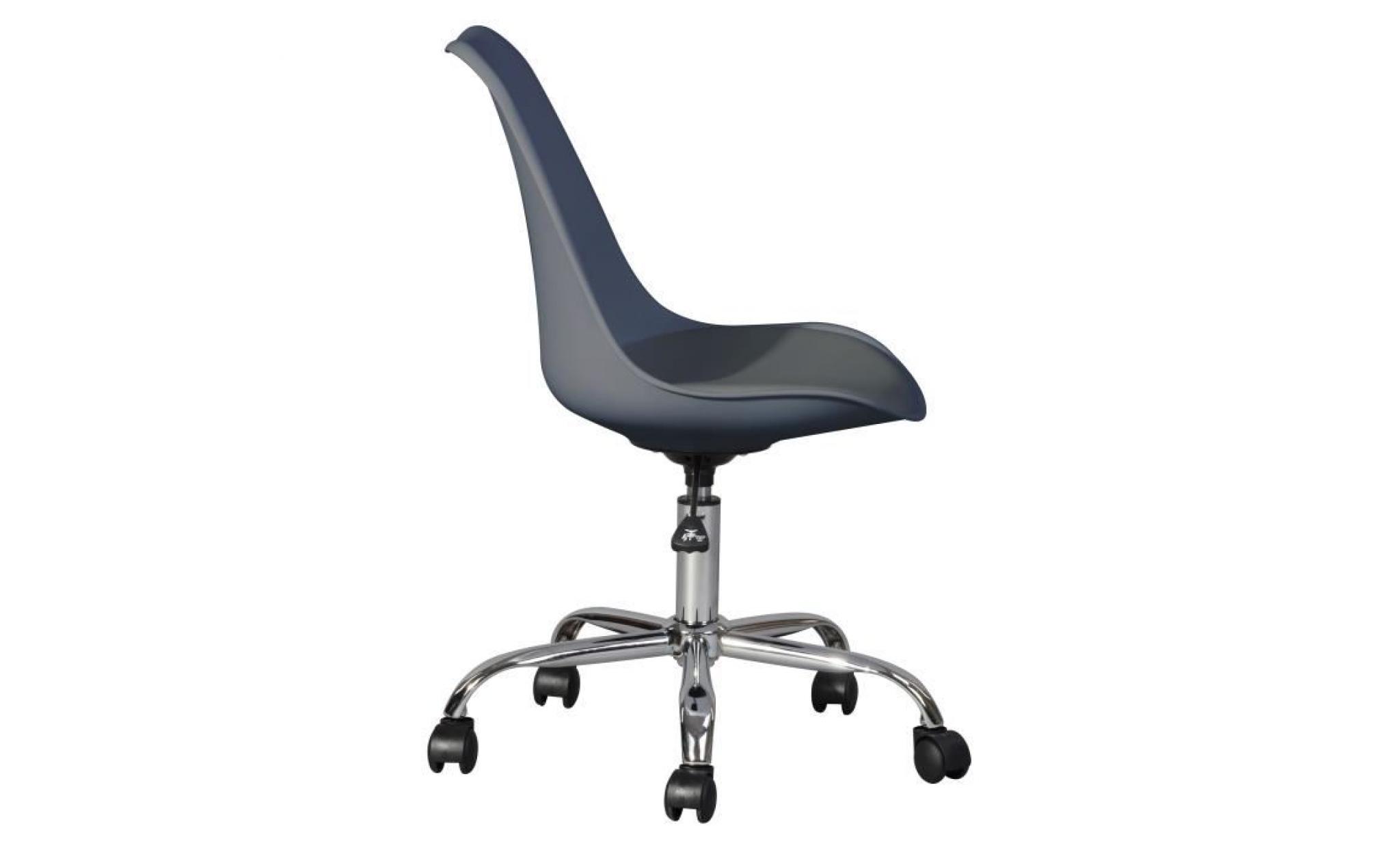 blokhus chaise de bureau   simili gris   style contemporain   l 52,5 x p 52,5 cm pas cher