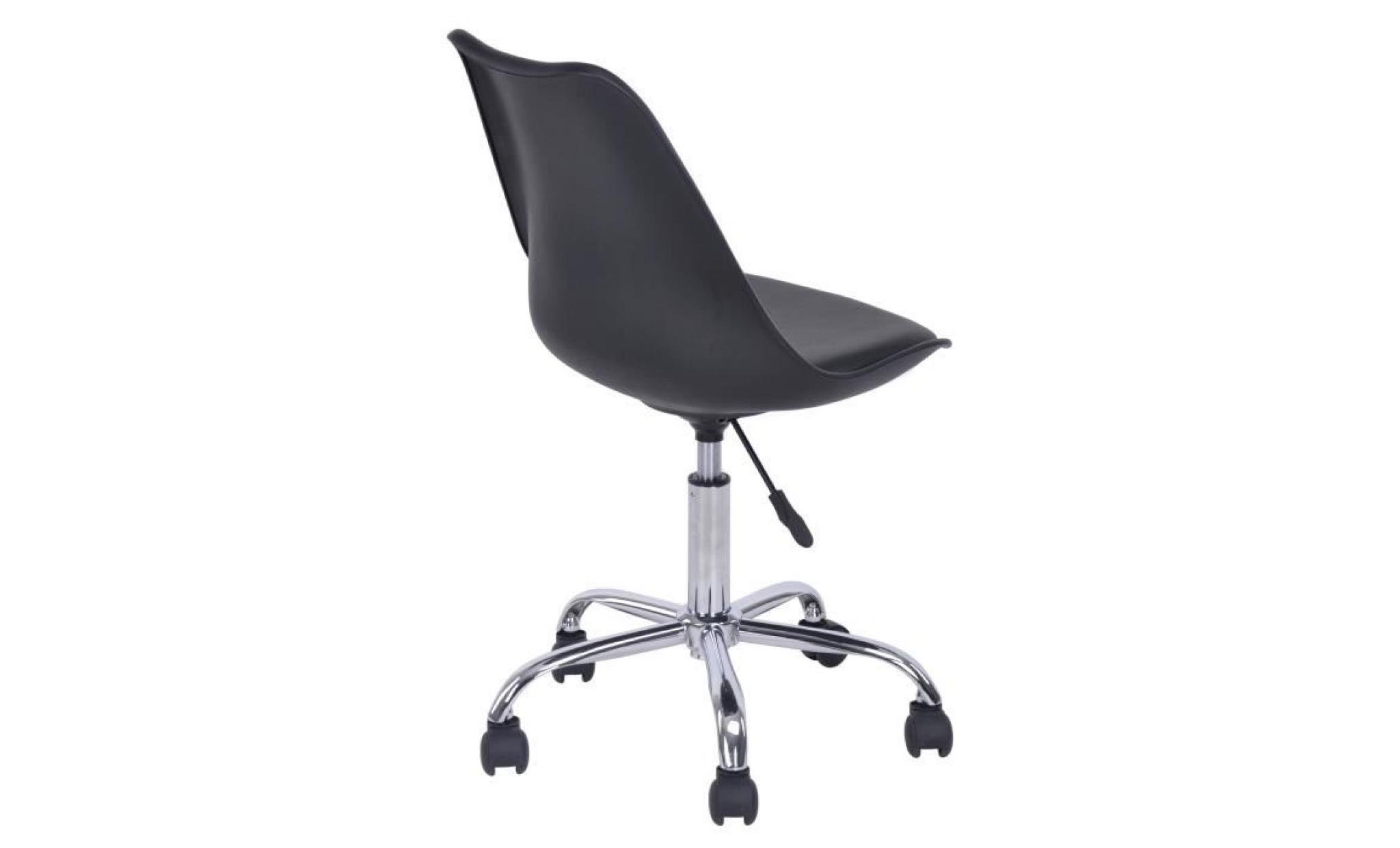 blokhus chaise de bureau   simili noir   style contemporain   l 52,5 x p 52,5 cm pas cher