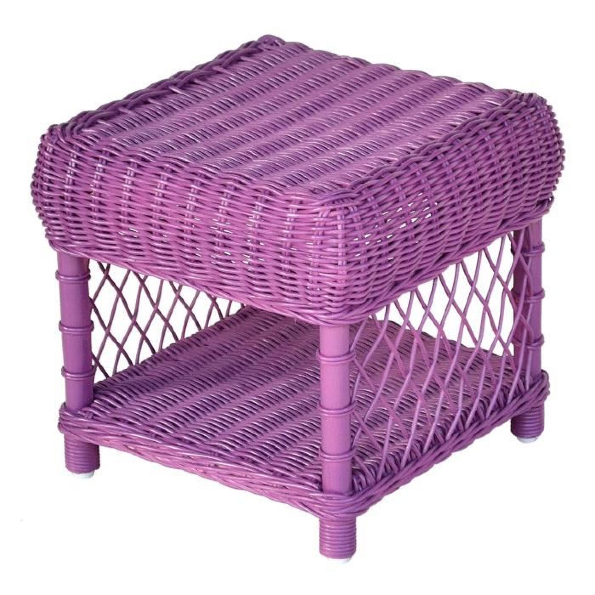 Bohème nuit Table de chevet carrée violette style bohème