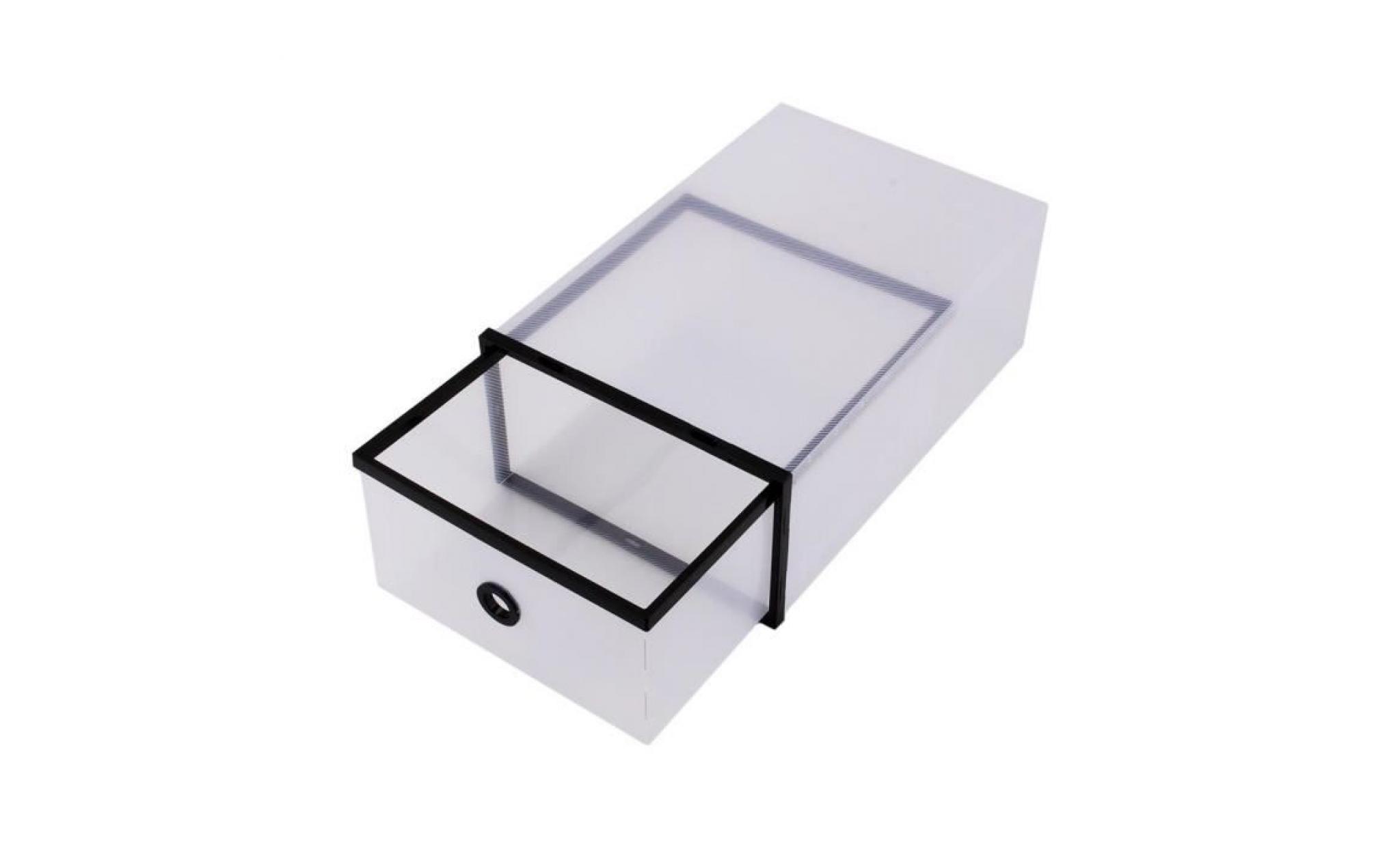 boîte de rangement boîtes à chaussures en plastique transparent de style simple empilable bureau organisateur tiroir (noir)  gar