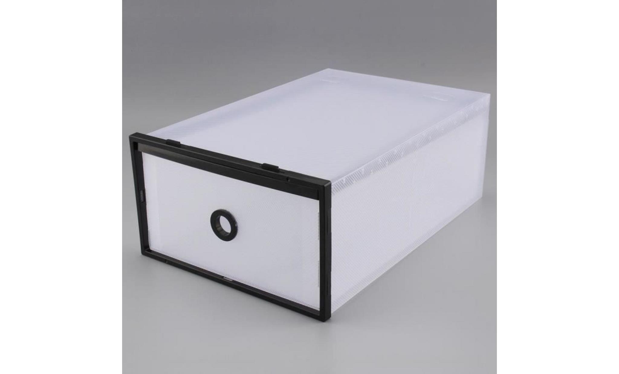 boîte de rangement boîtes à chaussures en plastique transparent de style simple empilable bureau organisateur tiroir (noir)  gar pas cher