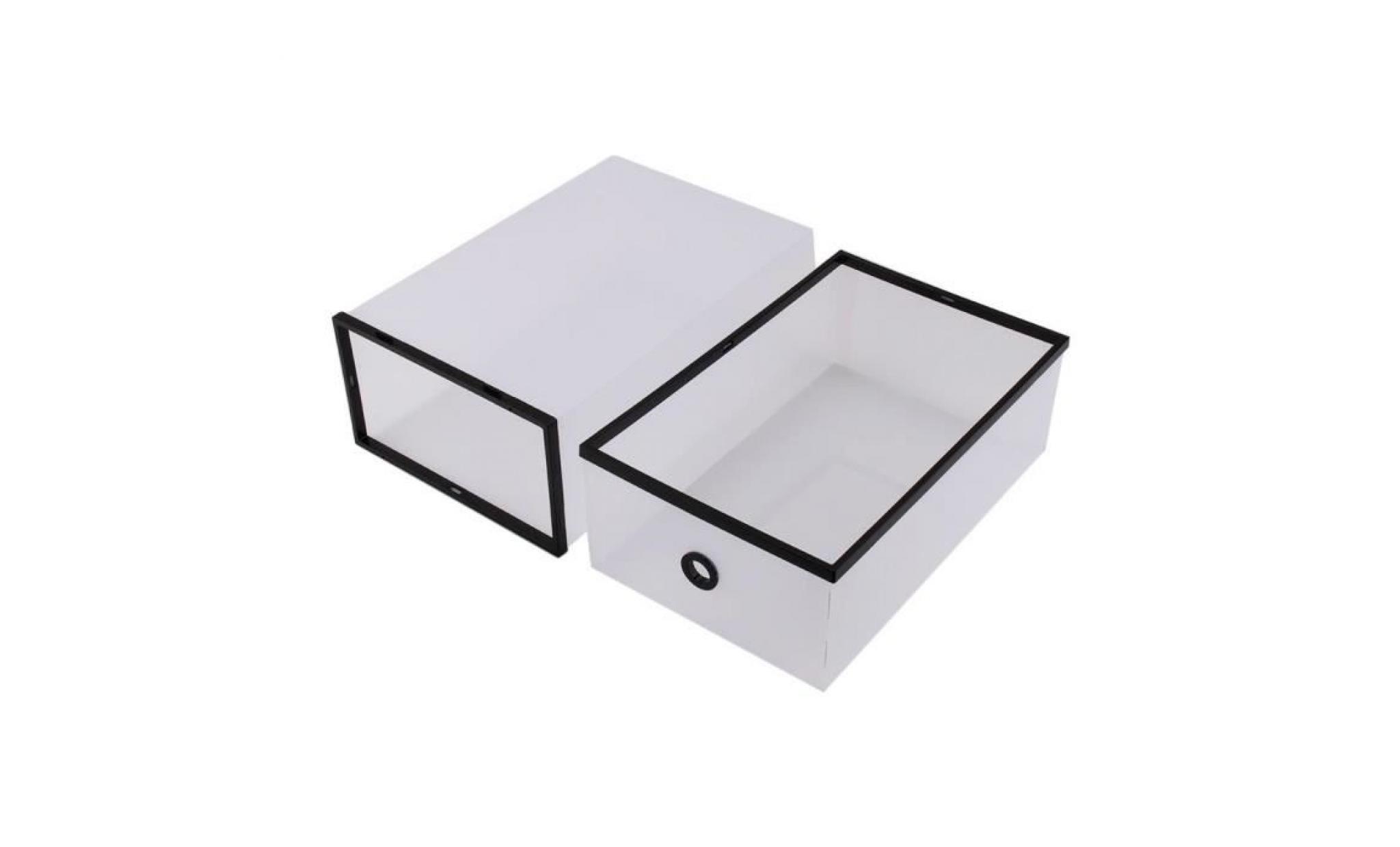 boîte de rangement boîtes à chaussures en plastique transparent de style simple empilable bureau organisateur tiroir (noir)  gar pas cher