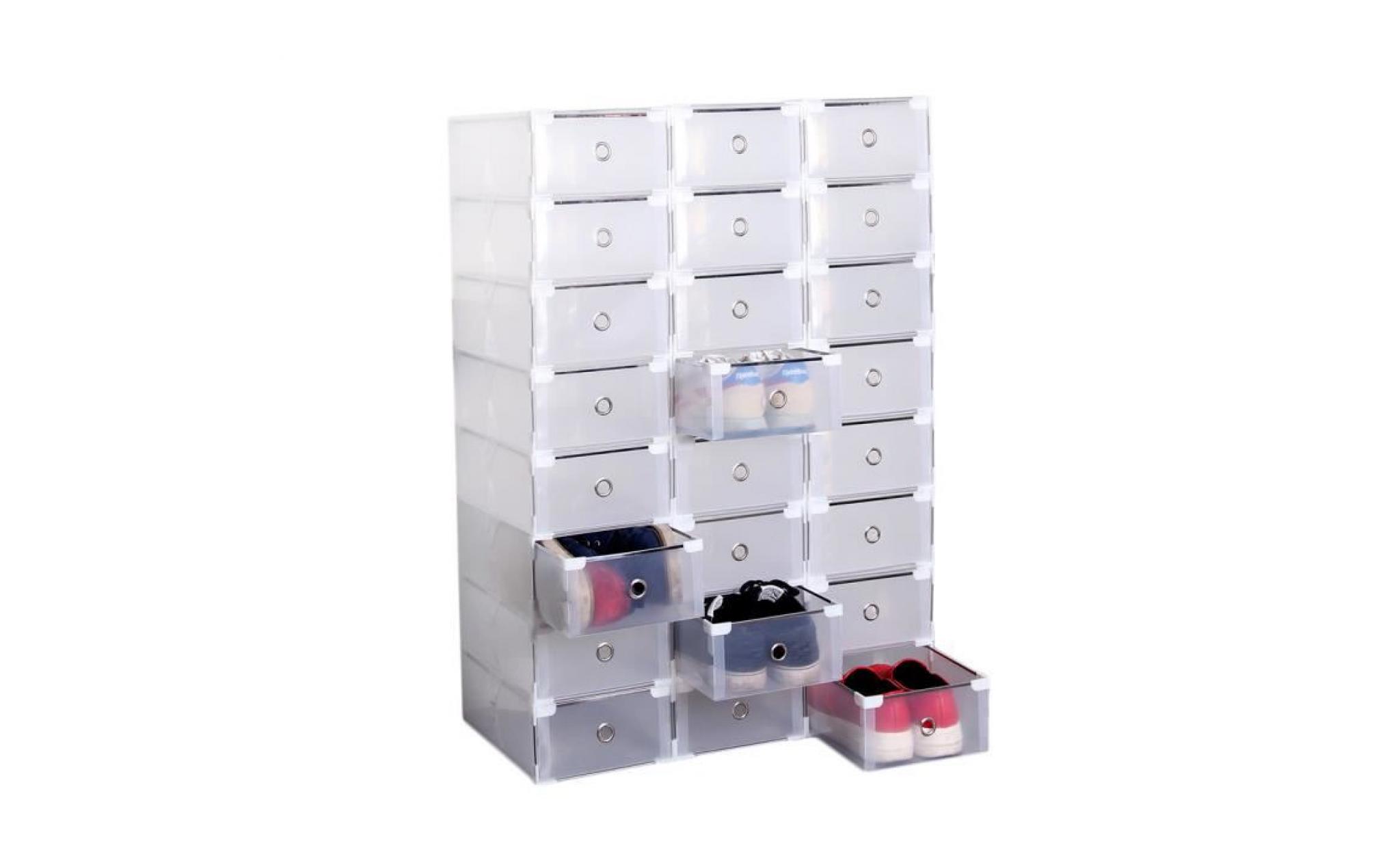 boîtes à chaussures transparent plastique ~24 paires