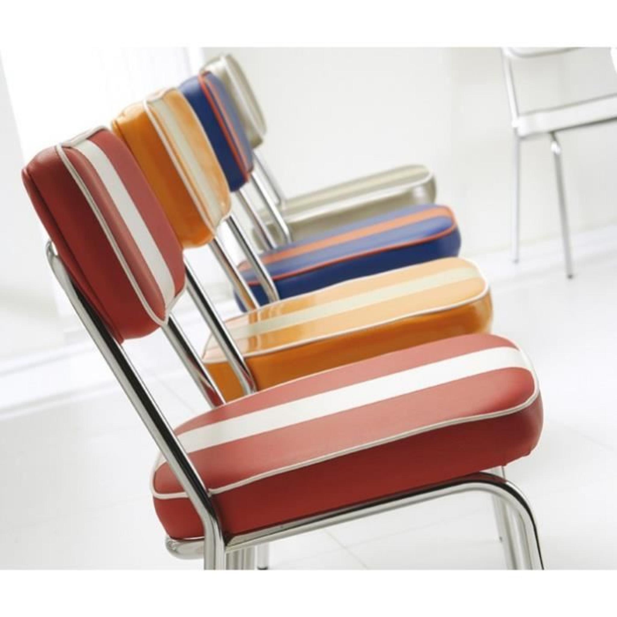 BOLLYWOOD SPORT - Chaise en simili cuir rouge et blanc