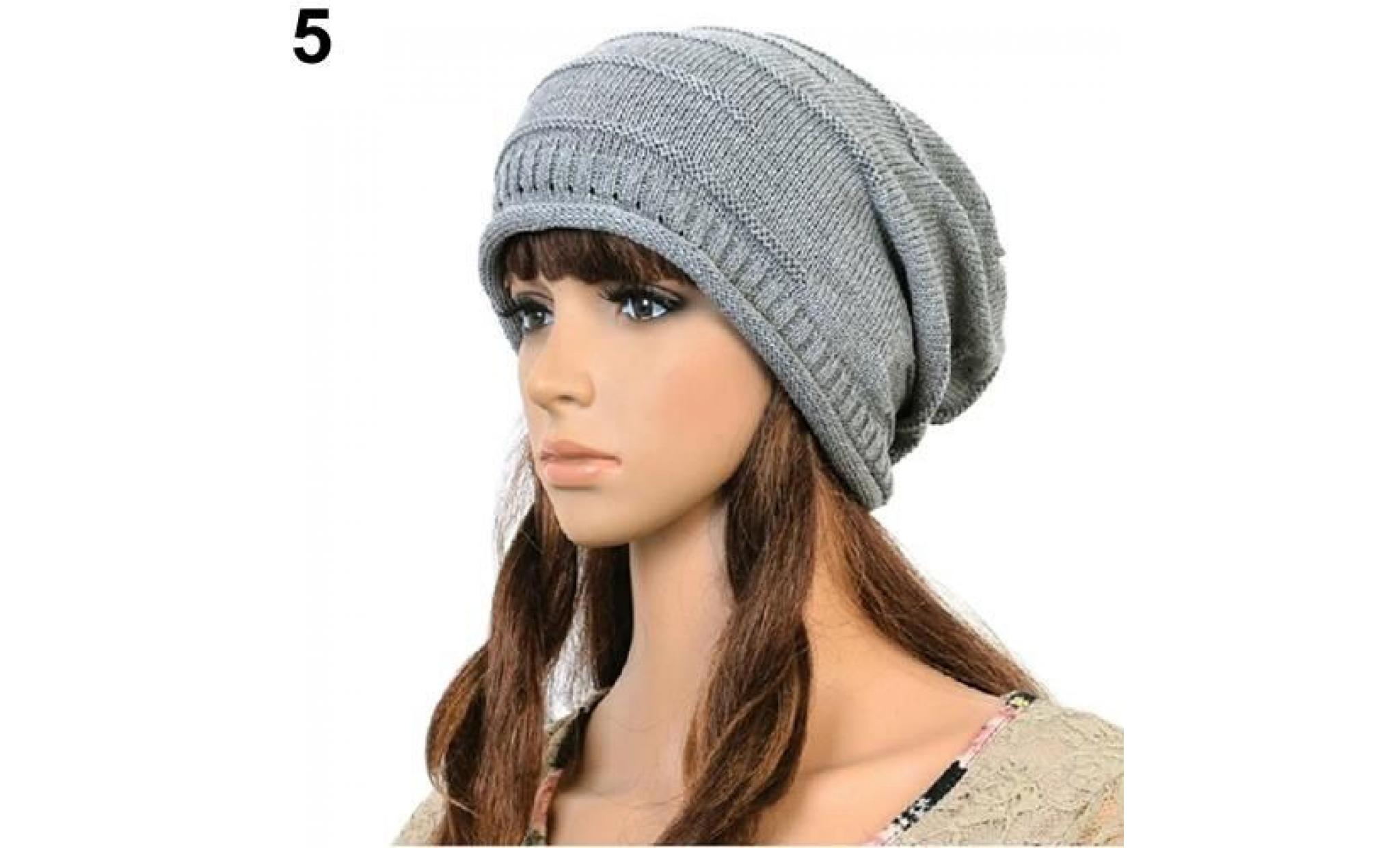 bonnet de ski en crochet tricoté en bonnet de ski en crochet unisexe avec chapeau oversize gris
