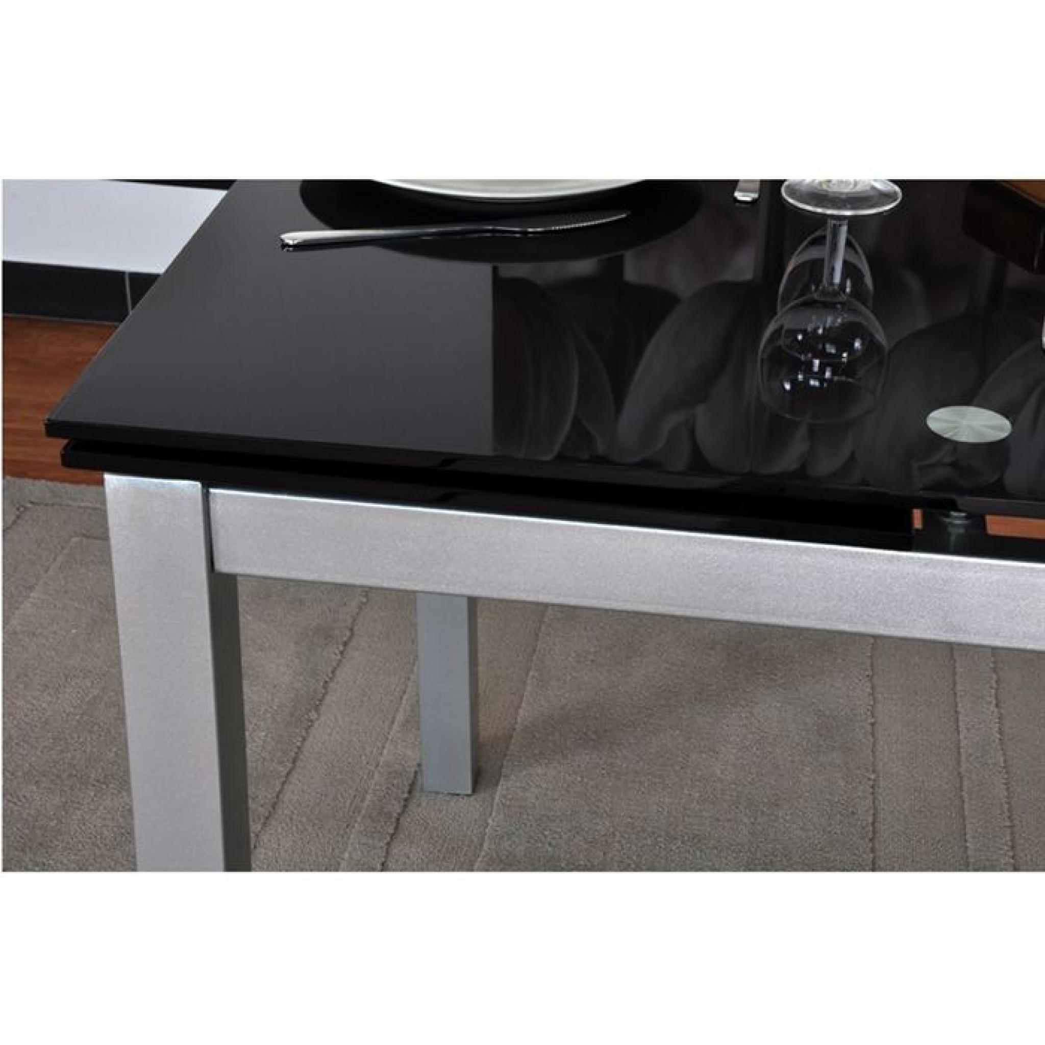 BORA Table extensible 120/200cm grise et noire pas cher