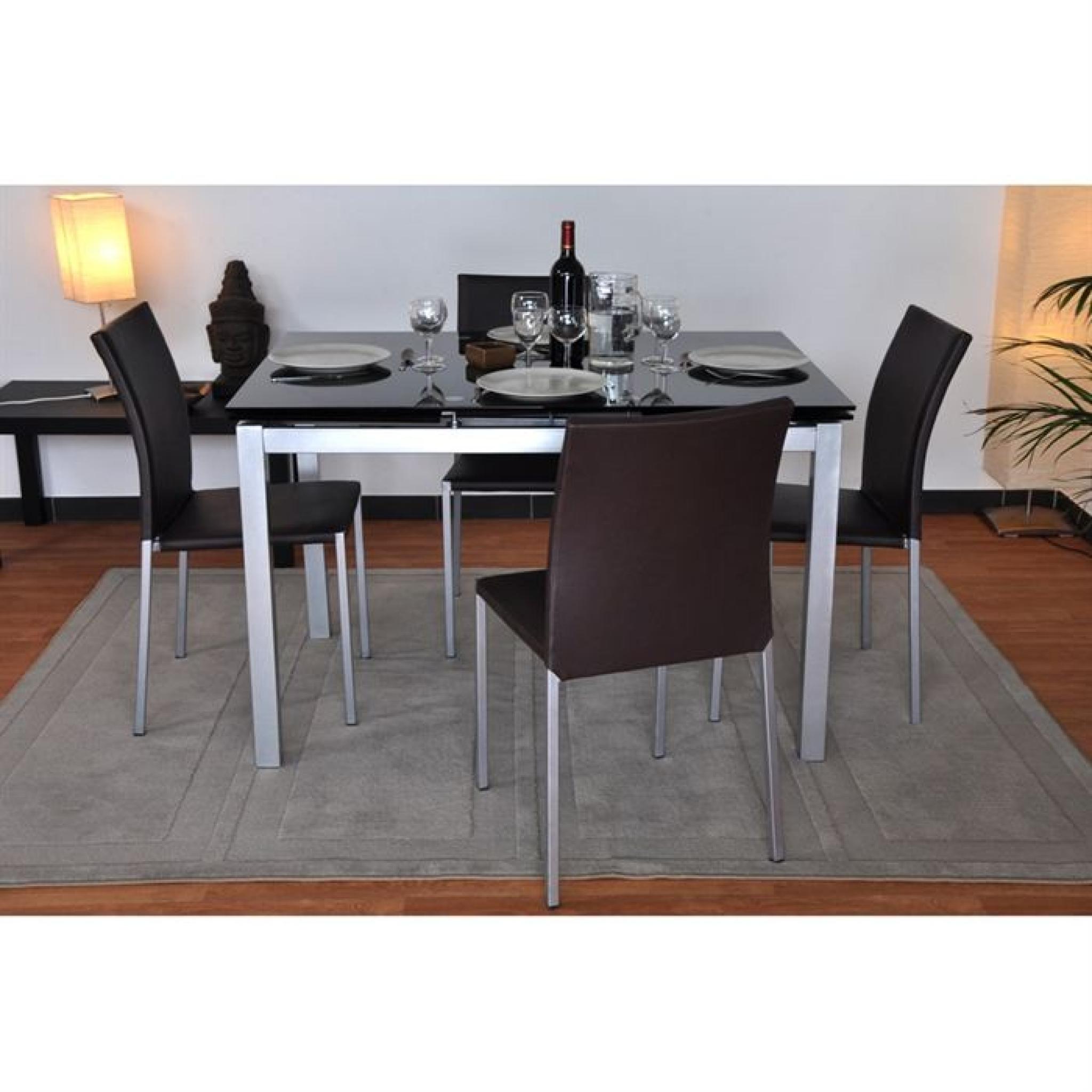 BORA Table extensible 120/200cm grise et noire pas cher