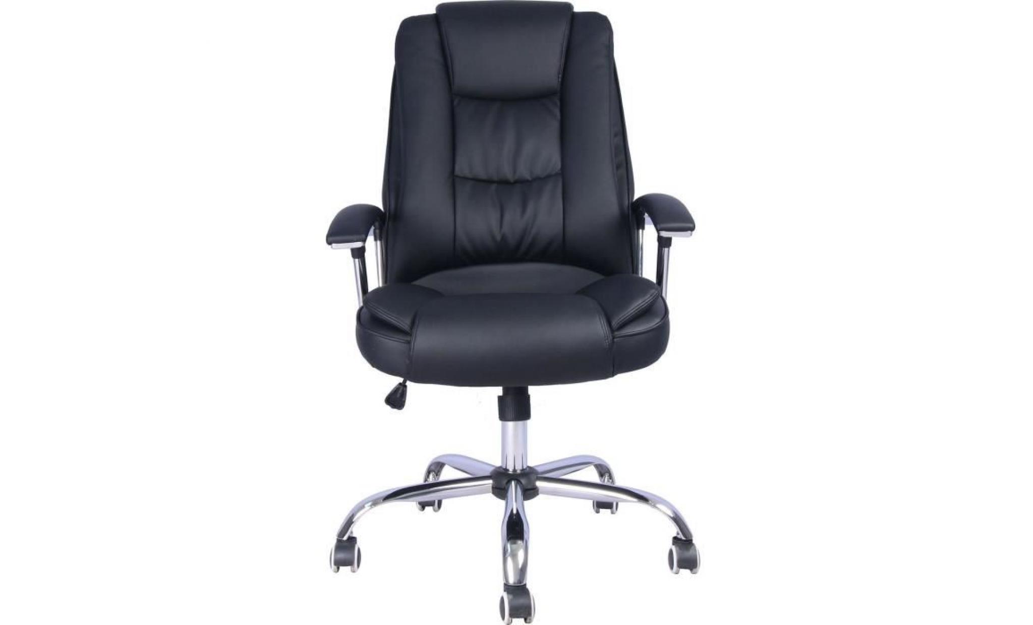 boss fauteuil de bureau   simili noir   contemporain   l 71 x p 65 cm pas cher