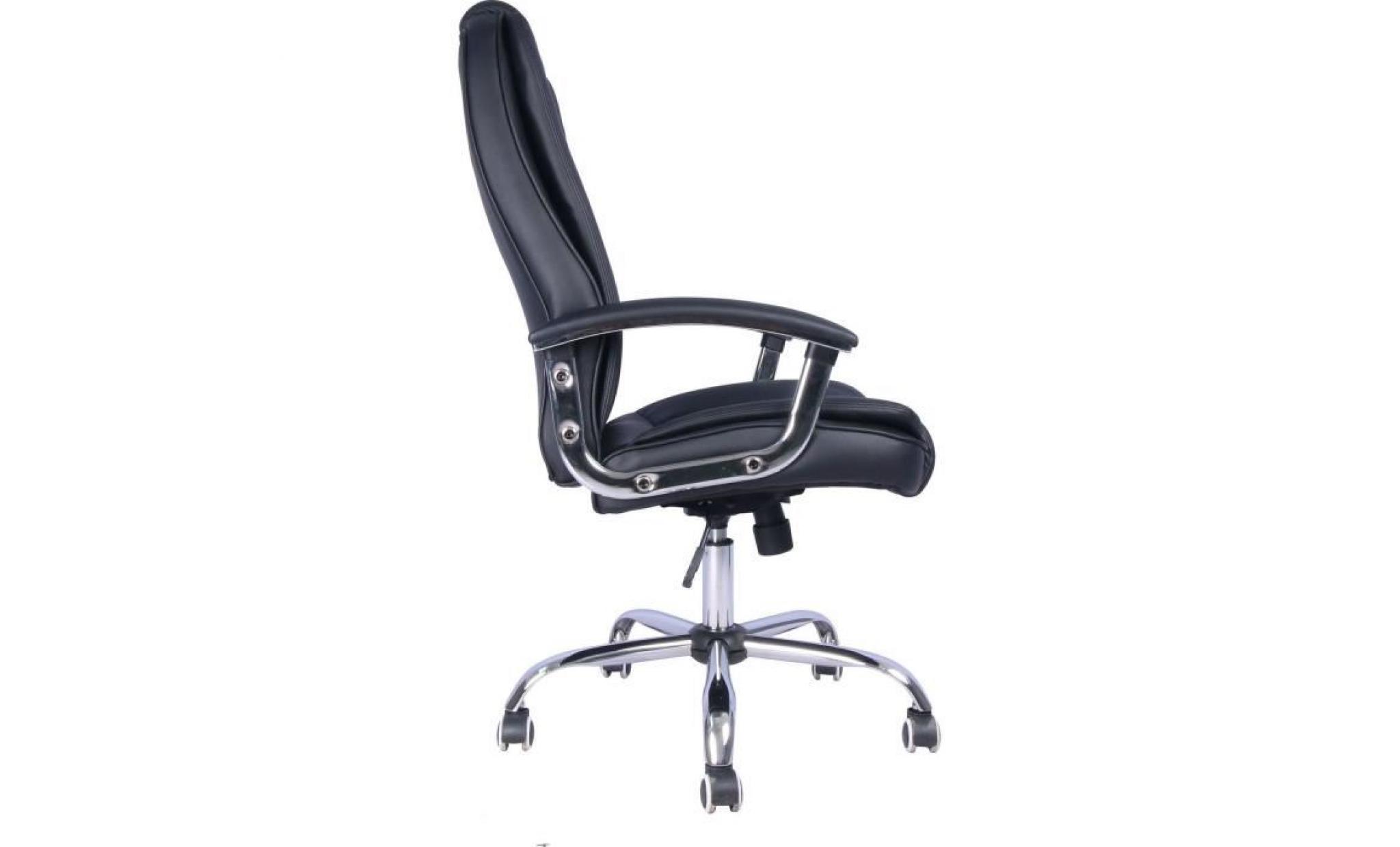 boss fauteuil de bureau   simili noir   contemporain   l 71 x p 65 cm pas cher