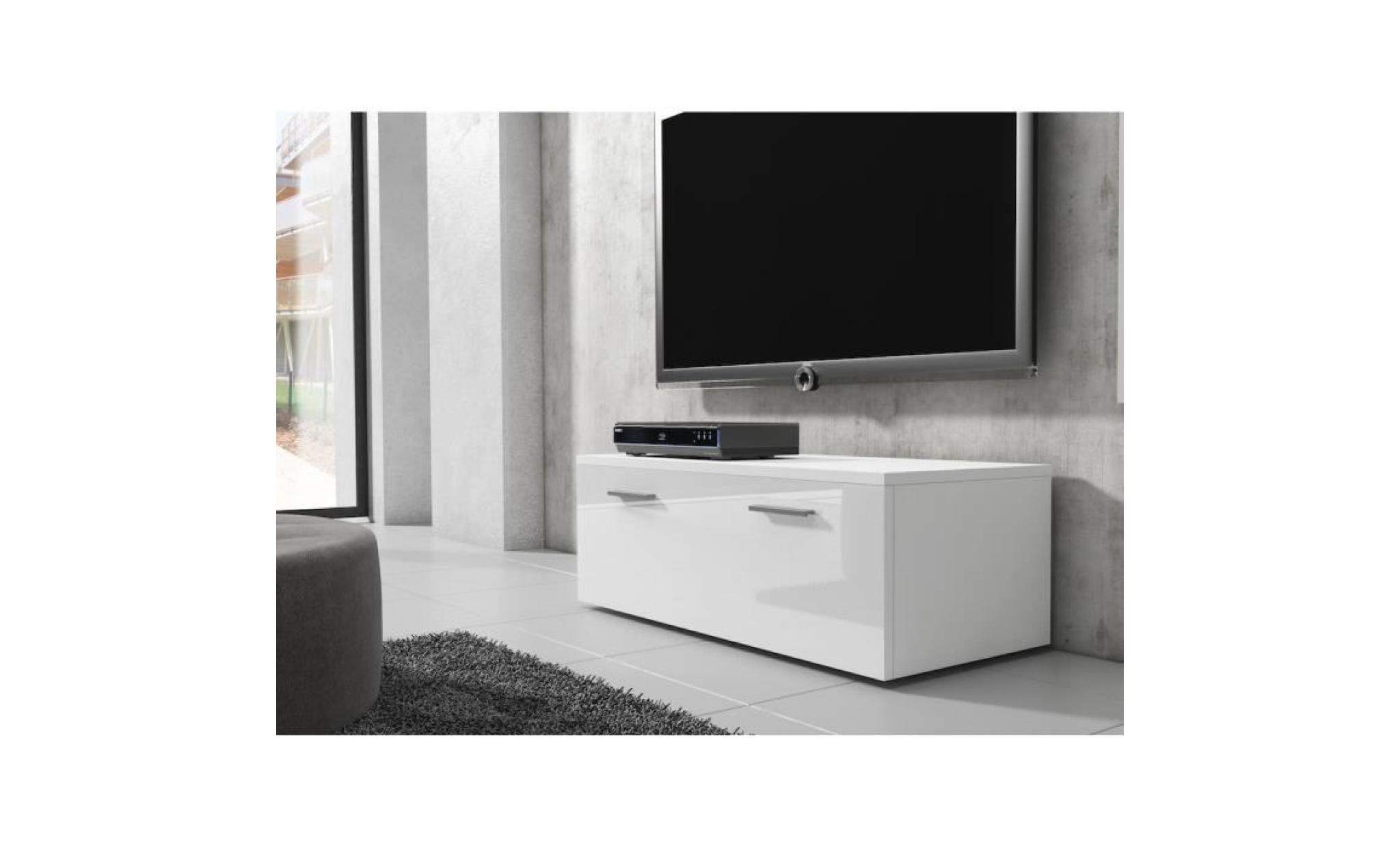 boston meuble tv contemporain décor blanc    100 cm