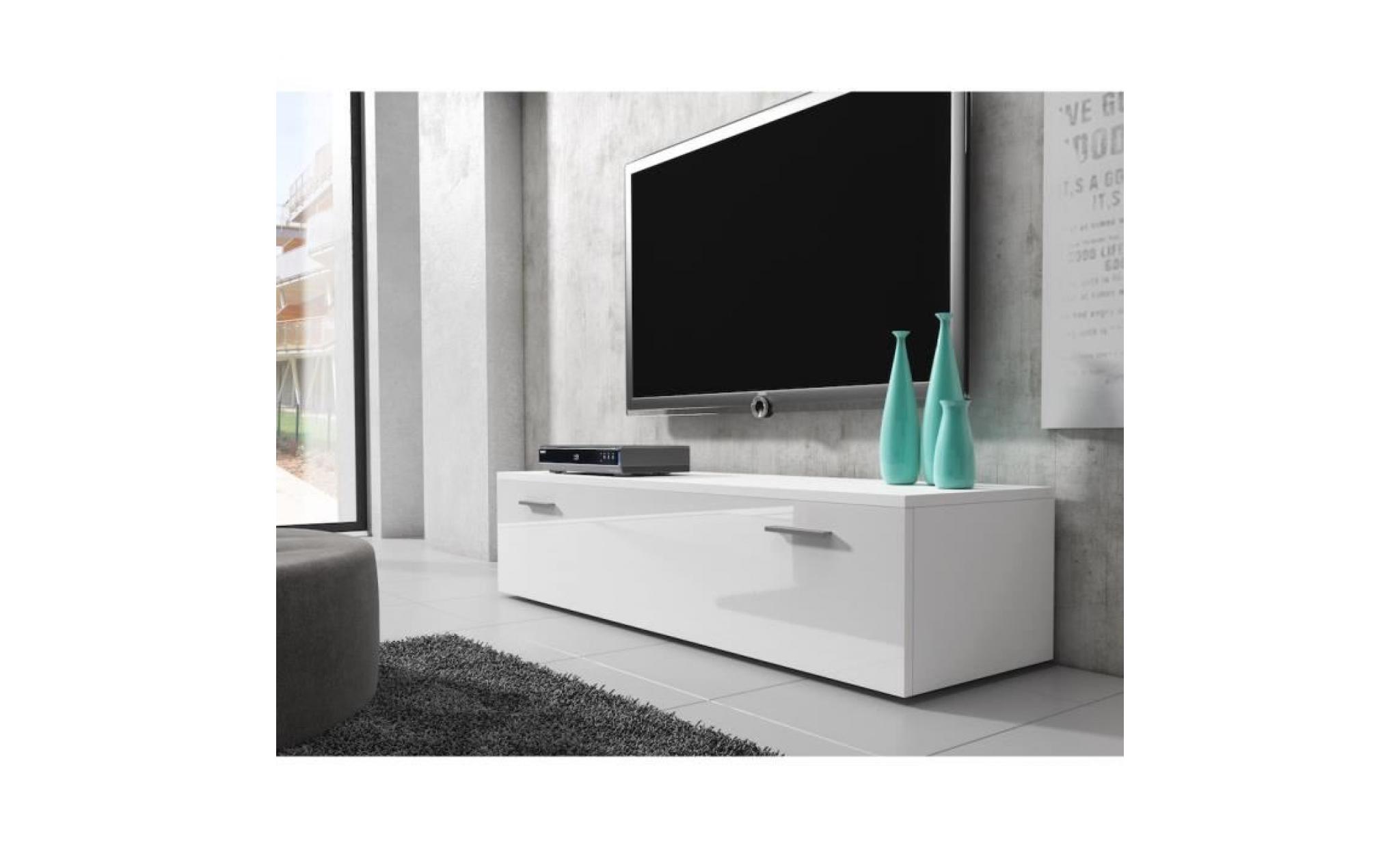 boston meuble tv contemporain décor blanc    150 cm