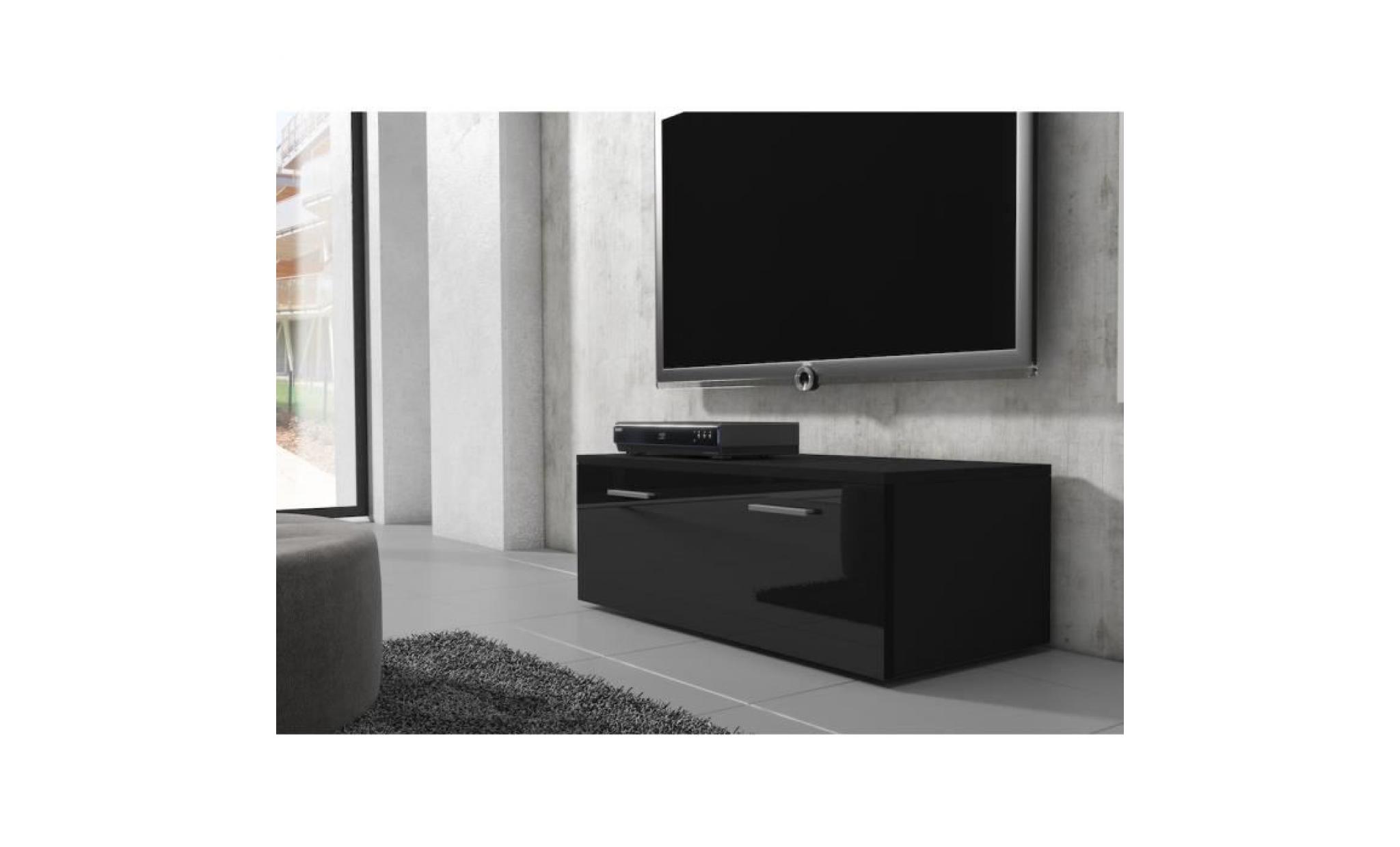 boston meuble tv contemporain décor noir    100 cm