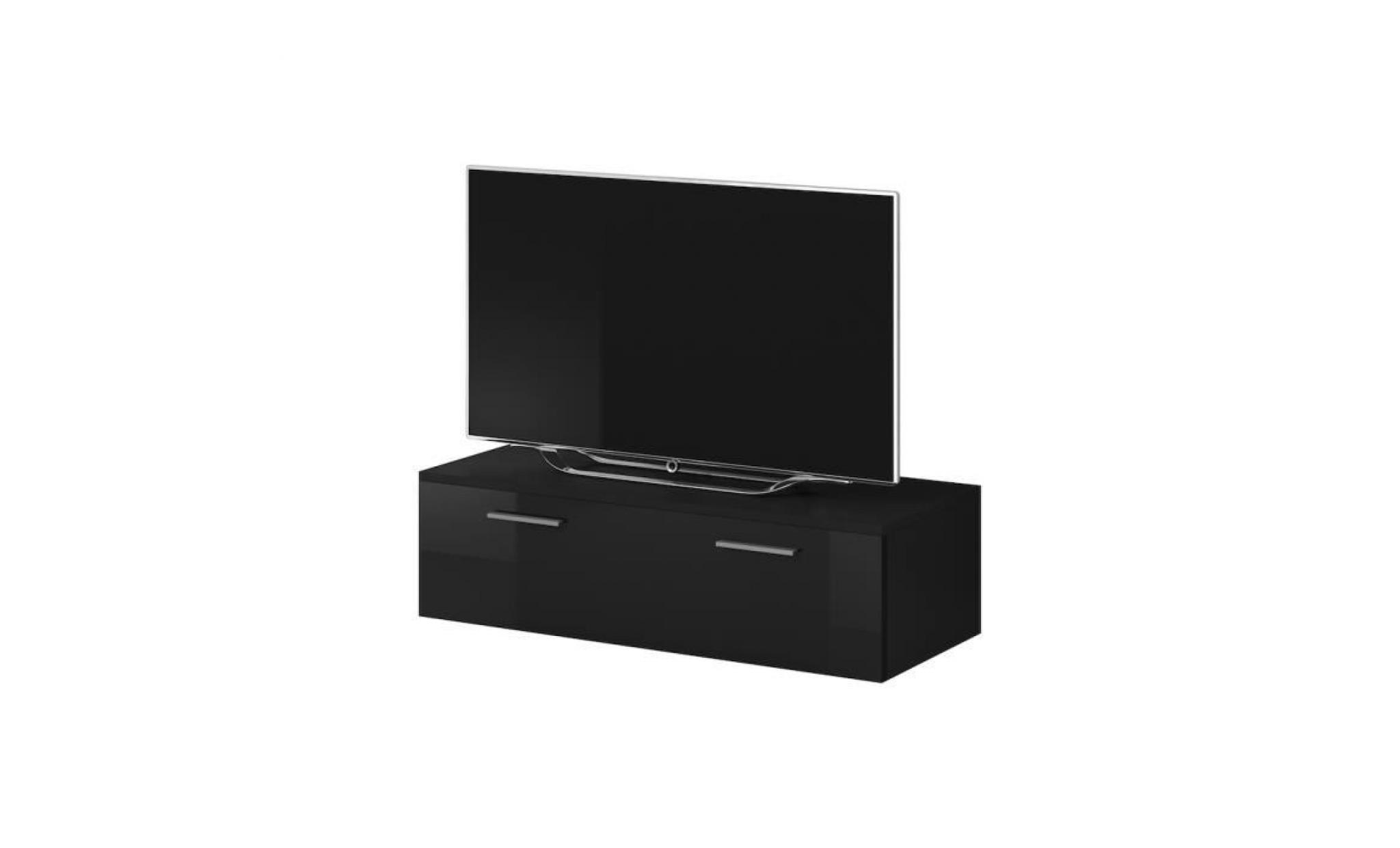 boston meuble tv contemporain décor noir    100 cm pas cher