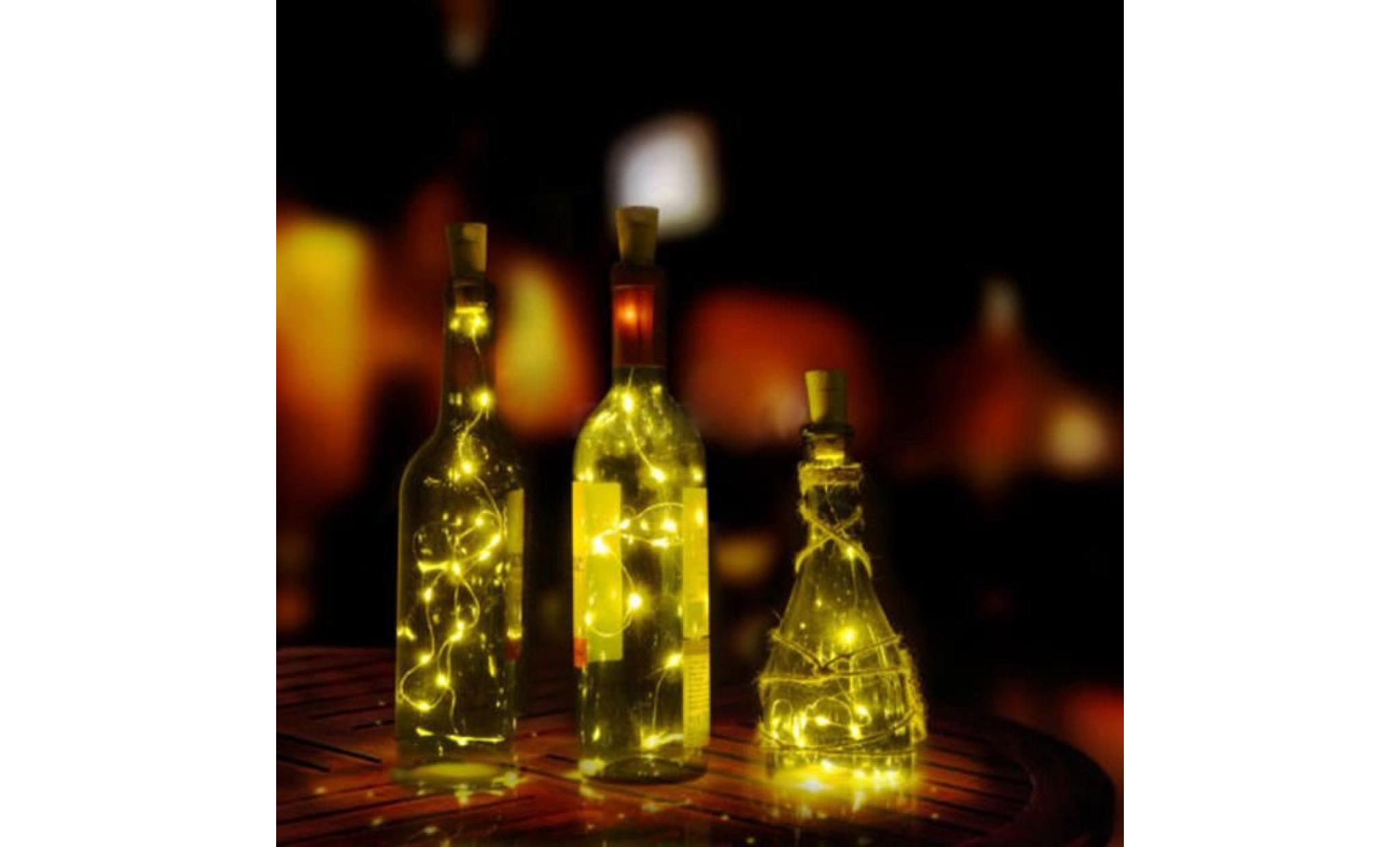 bouteille de vin solaire en forme de liège lumière pc nuit fée lumière chaude blanche