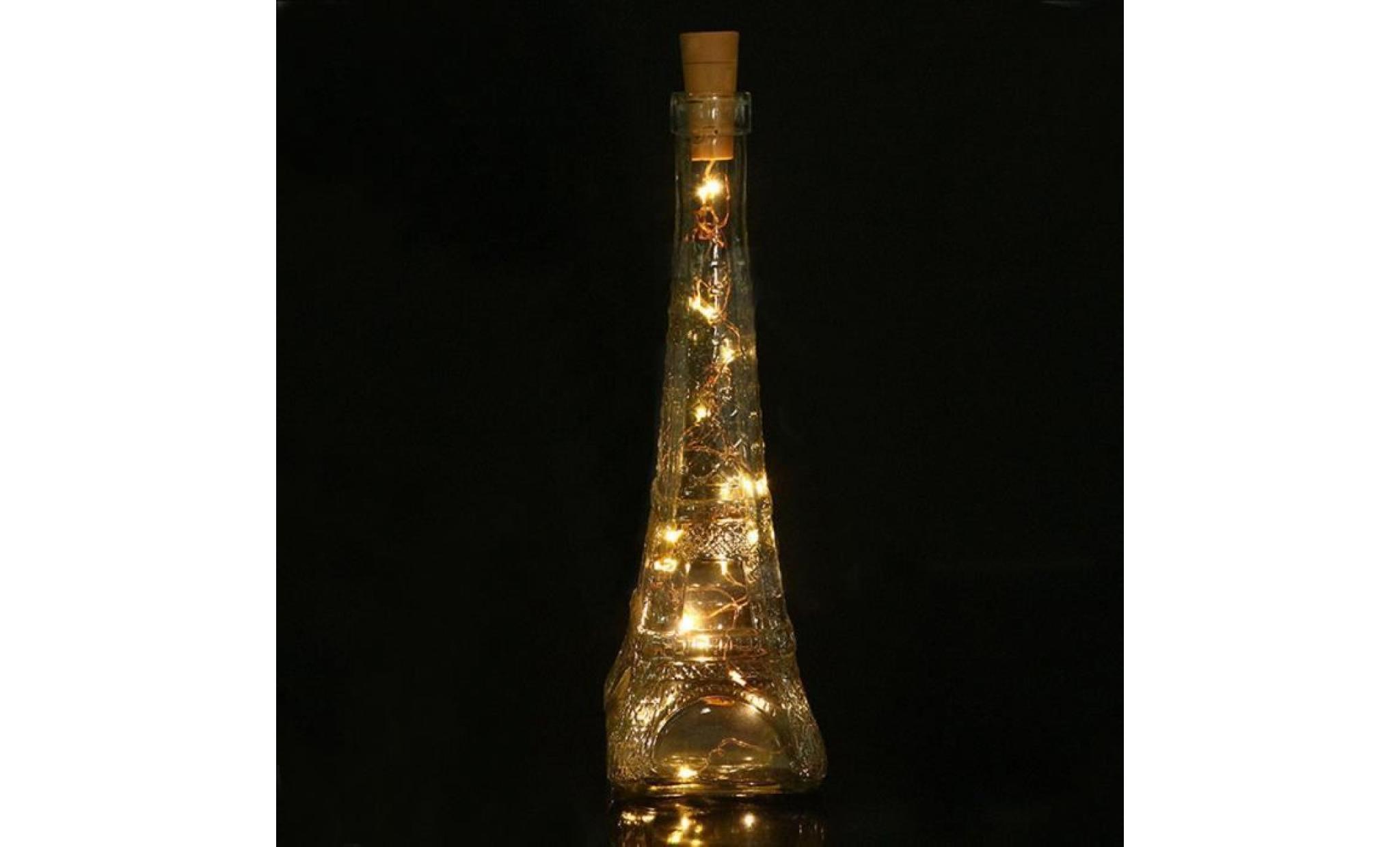 bouteille de vin solaire en forme de liège lumière pc nuit fée lumière chaude blanche pas cher