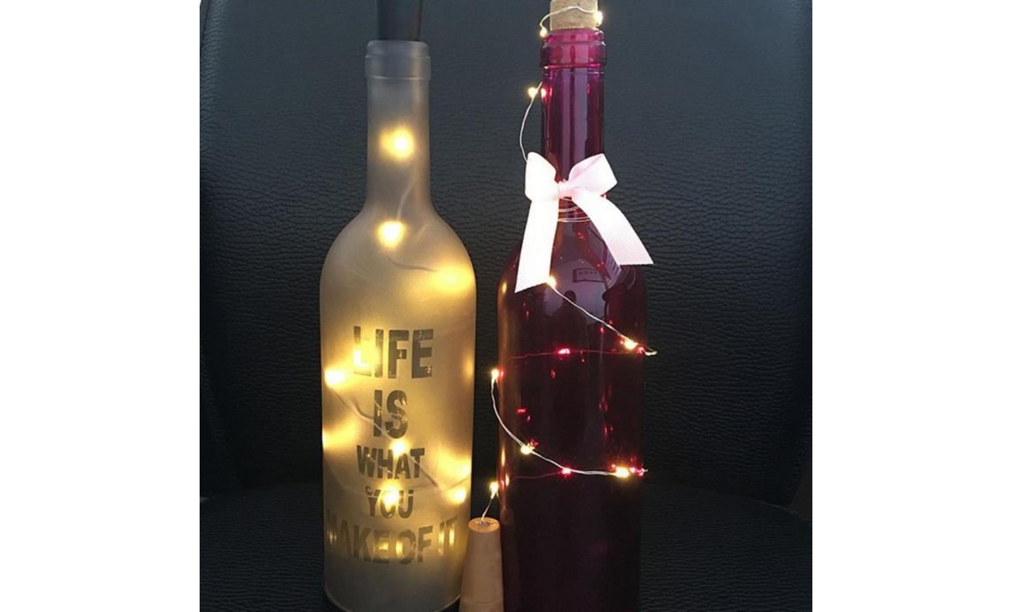 bouteille de vin solaire en forme de liège lumière pc nuit fée lumière chaude blanche pas cher