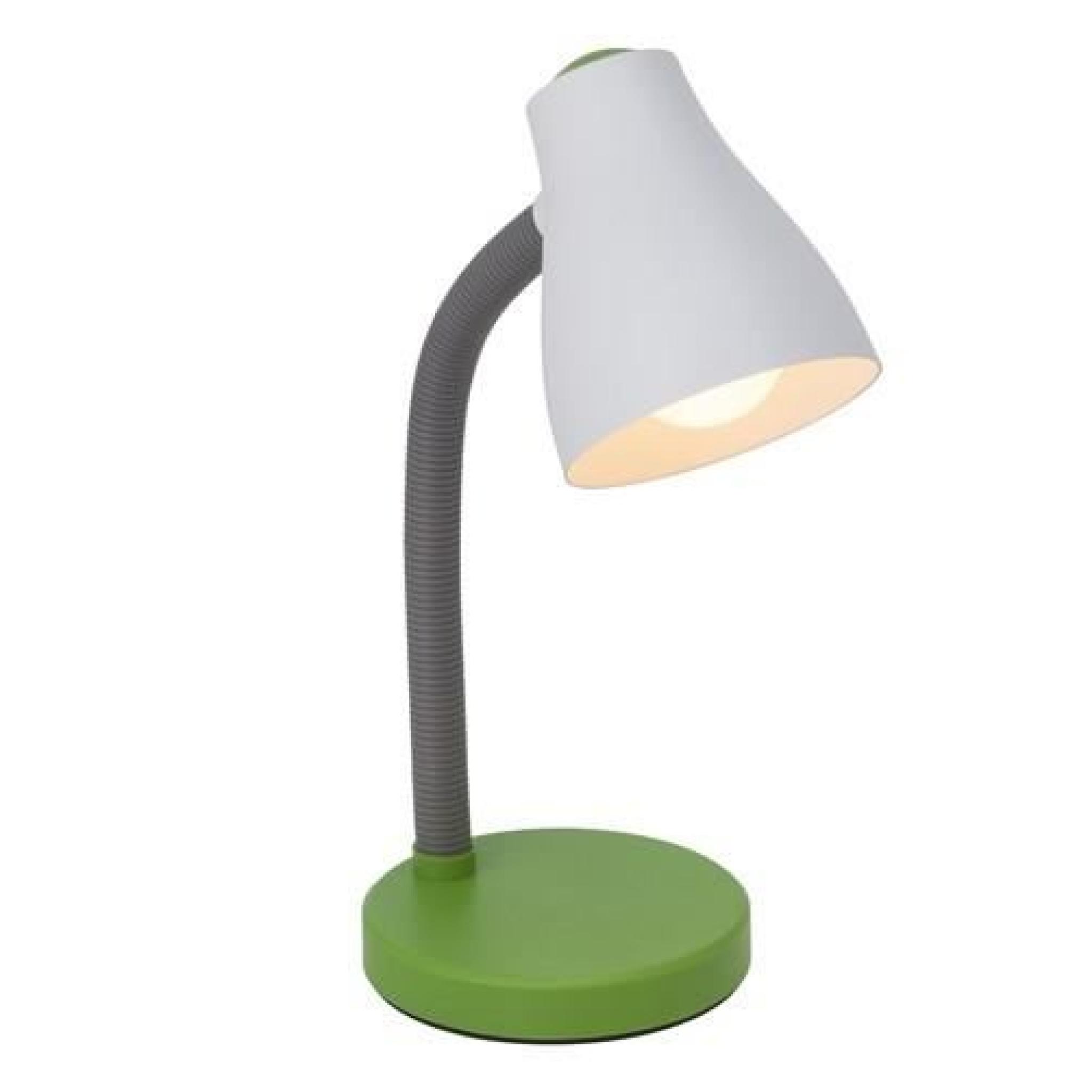 BRILLANT Lampe de bureau coloris blanc et vert pas cher