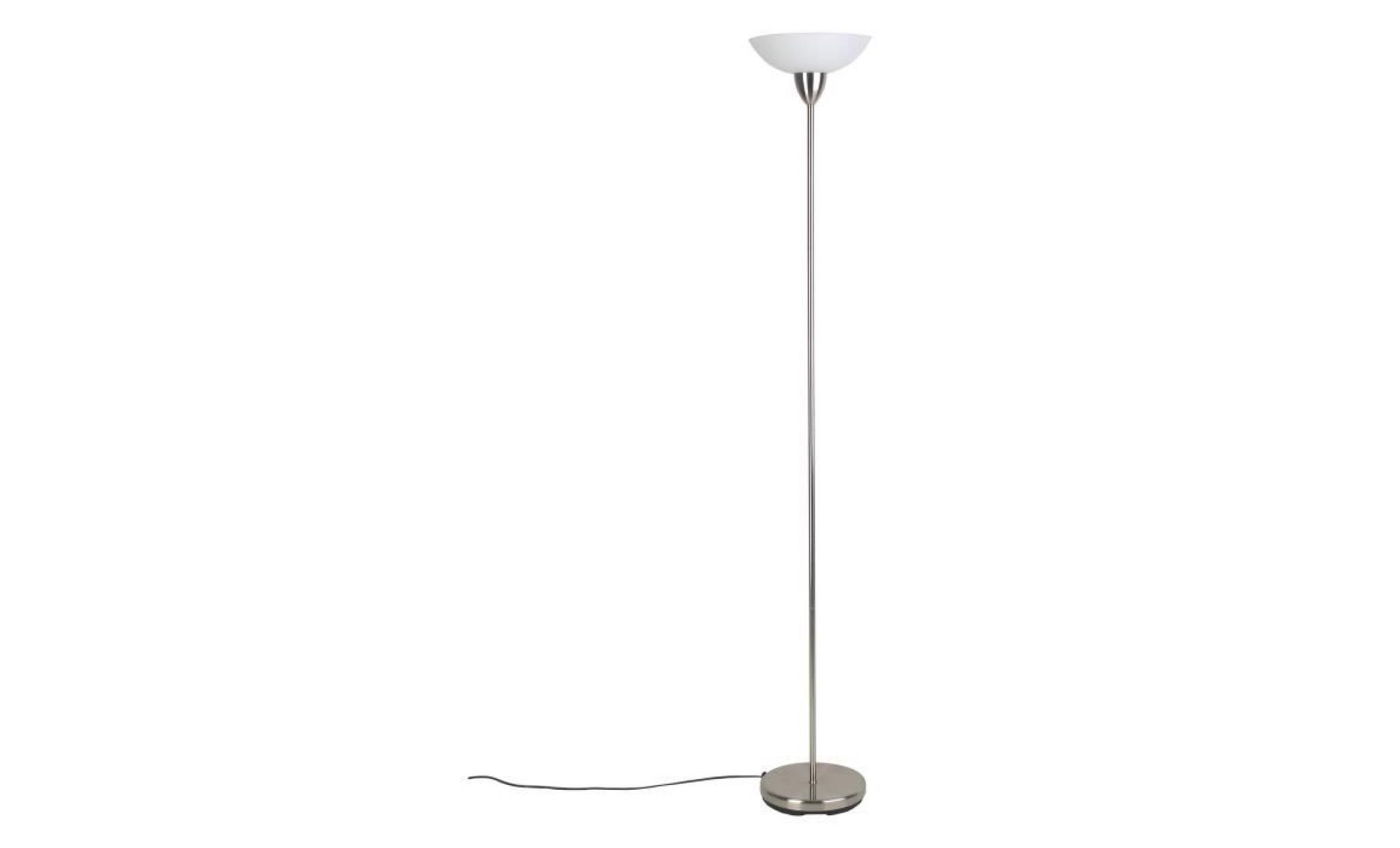 brilliant lampadaire darlington hauteur 178 cm Ø28 cm e27 100w acier et blanc