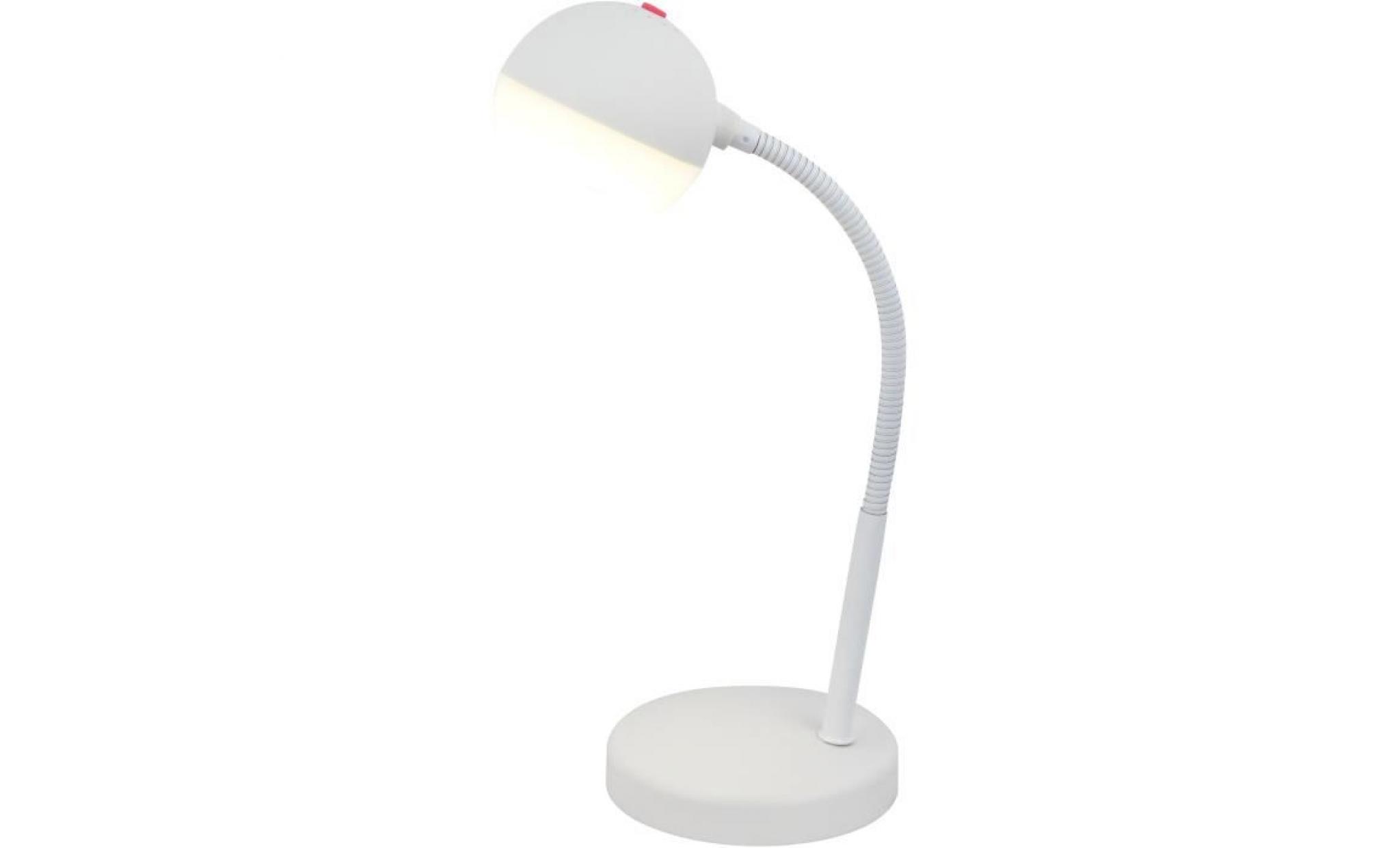 brilliant lampe de bureau aylin flexible avec interrupteur sur tête   blanc