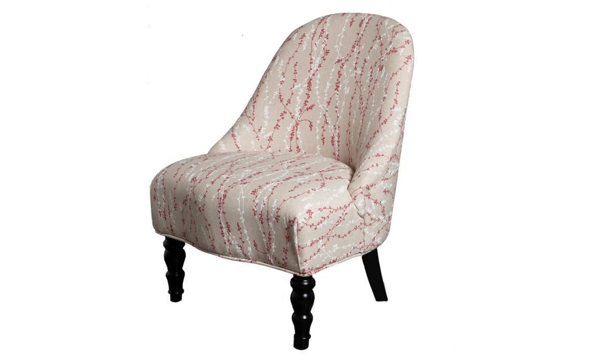british fauteuil   tissu fleuri   style contemporain   l 54 x p 62 cm