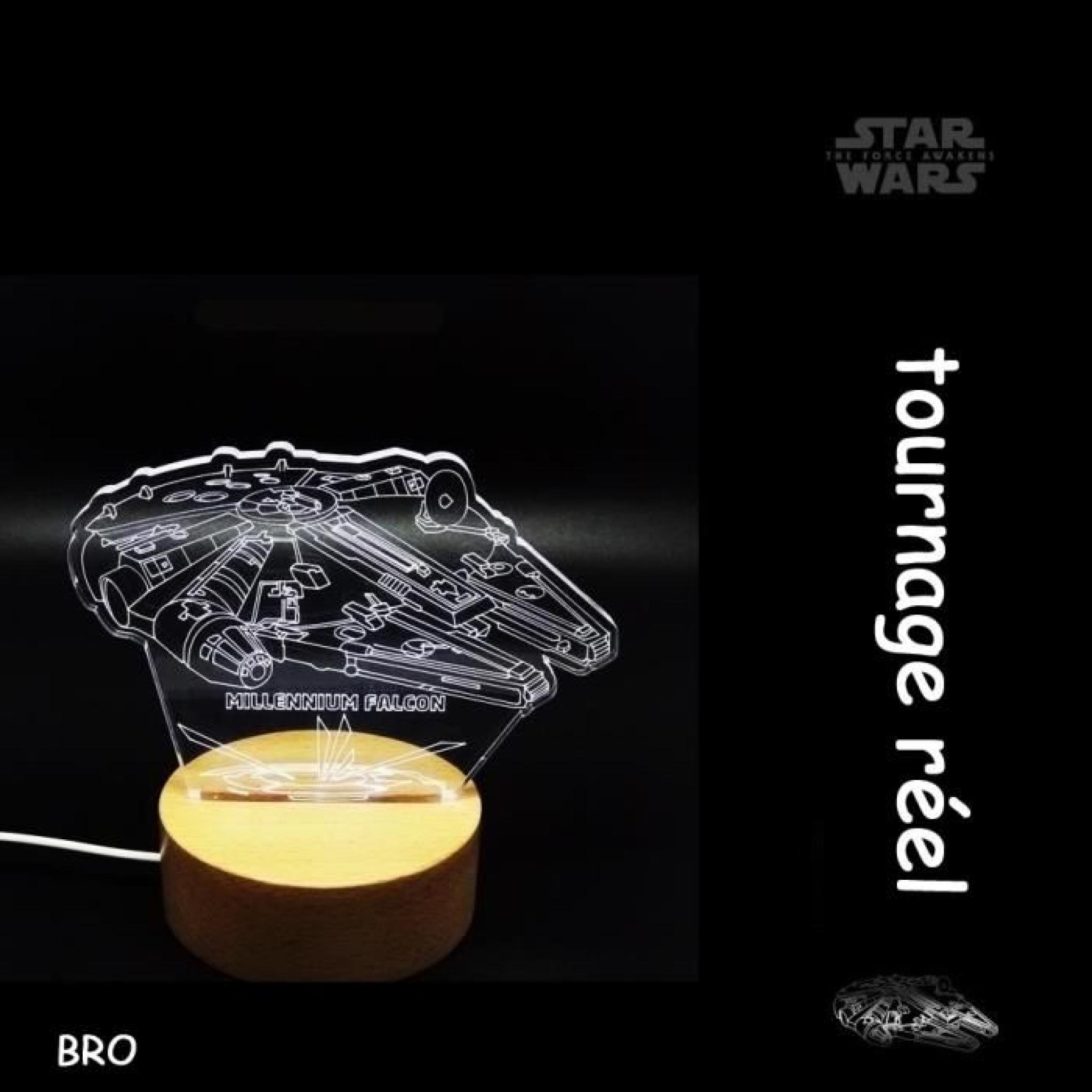 BRO Star Wars USB Lampe Décorative 3D MILLENNIUM FALCON pas cher