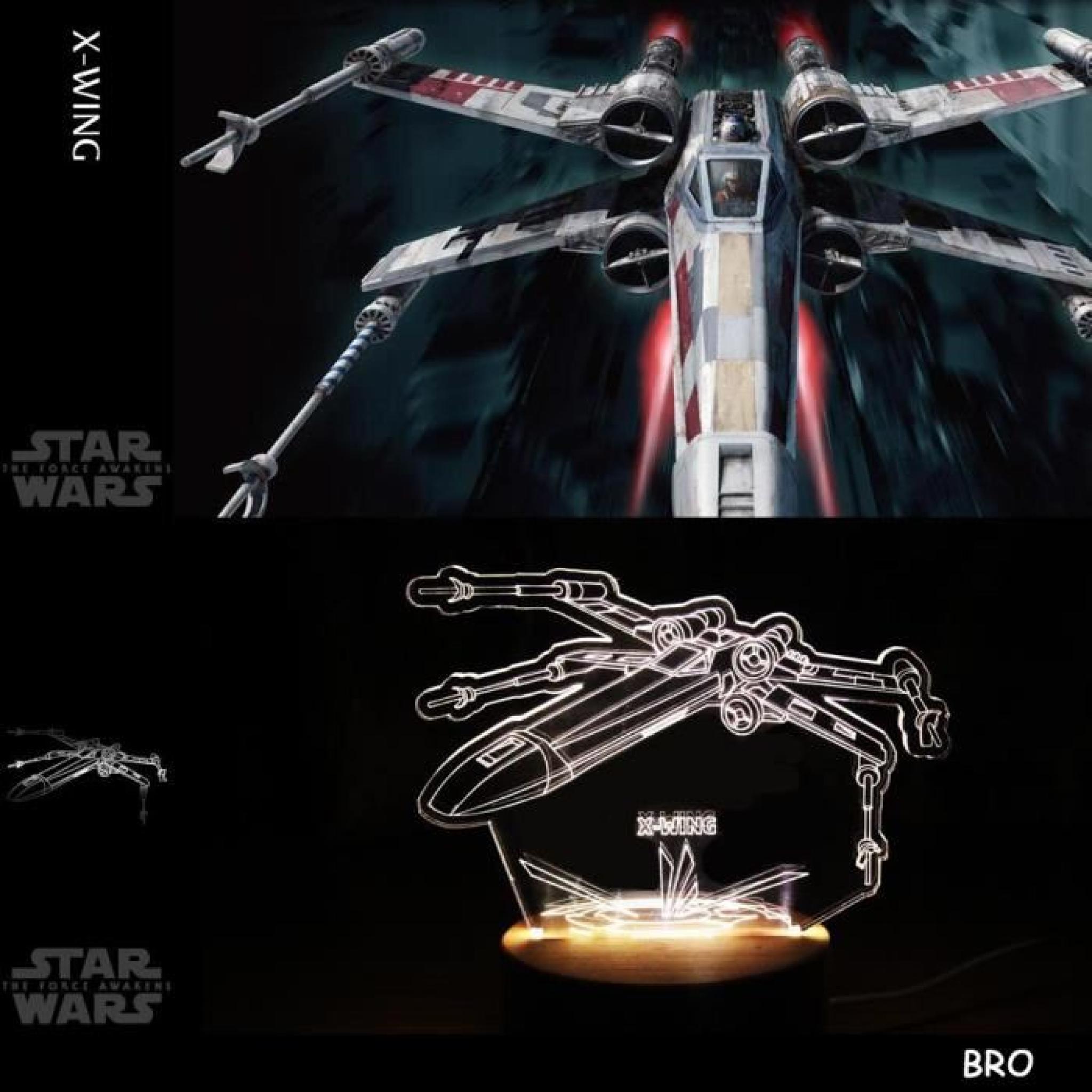 BRO Star Wars USB Lampe Décorative 3D X-WING