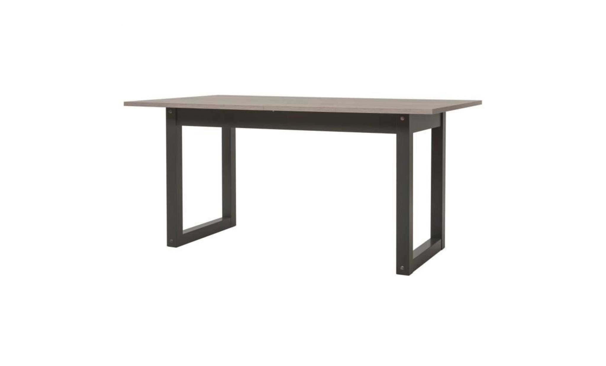 brooklyn table manger extensible de 6 à 10 personnes style industriel décor chêne et gris anthracite   l 160 / 200 x l 90 cm