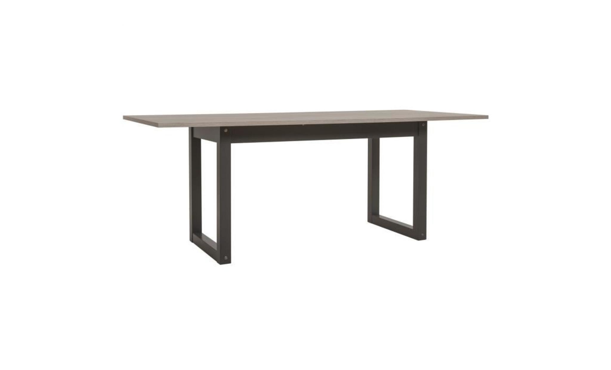 brooklyn table manger extensible de 6 à 10 personnes style industriel décor chêne et gris anthracite   l 160 / 200 x l 90 cm pas cher