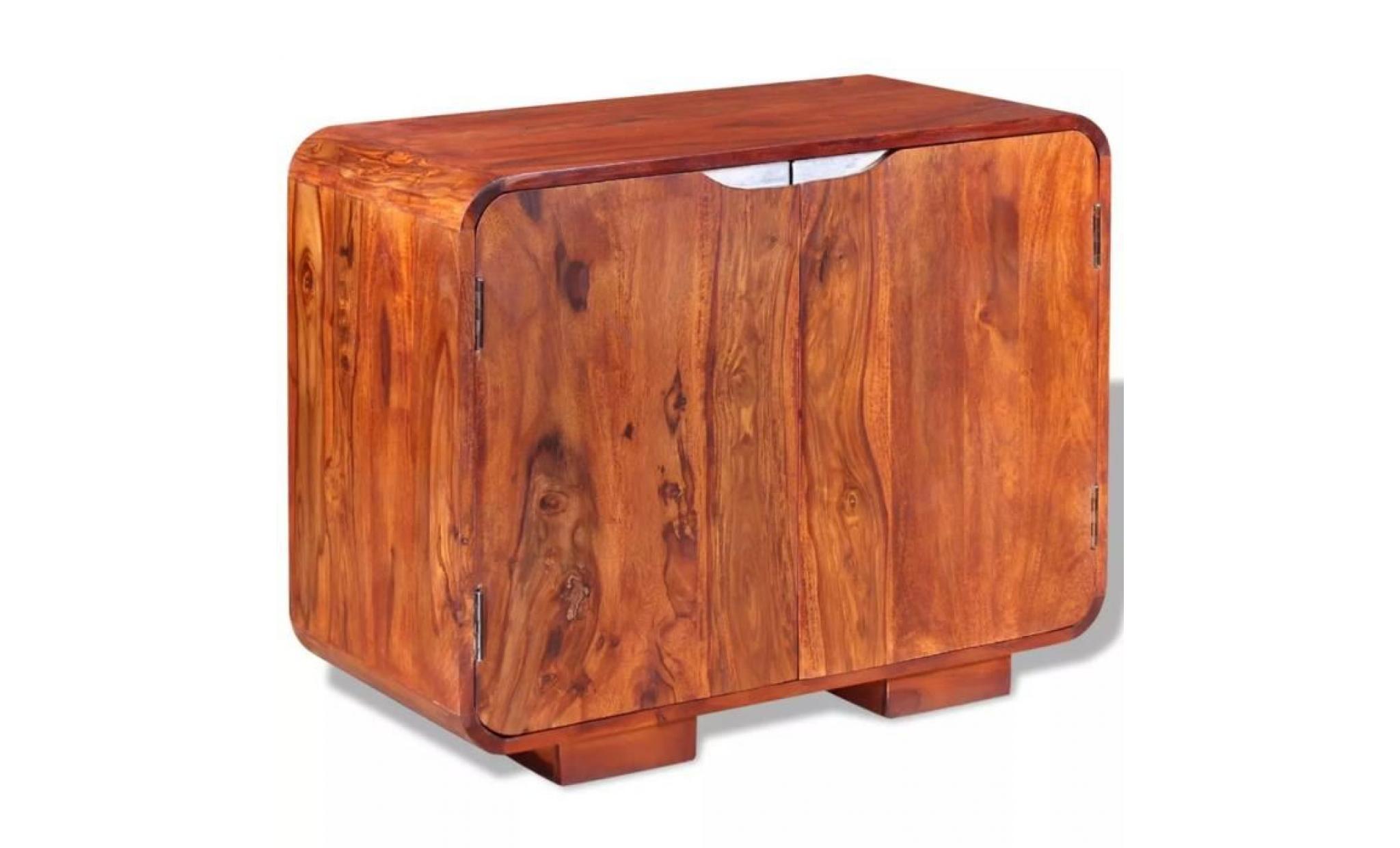 buffet armoire de rangement bois massif de sesham 75 x 35 x 60 cm pas cher